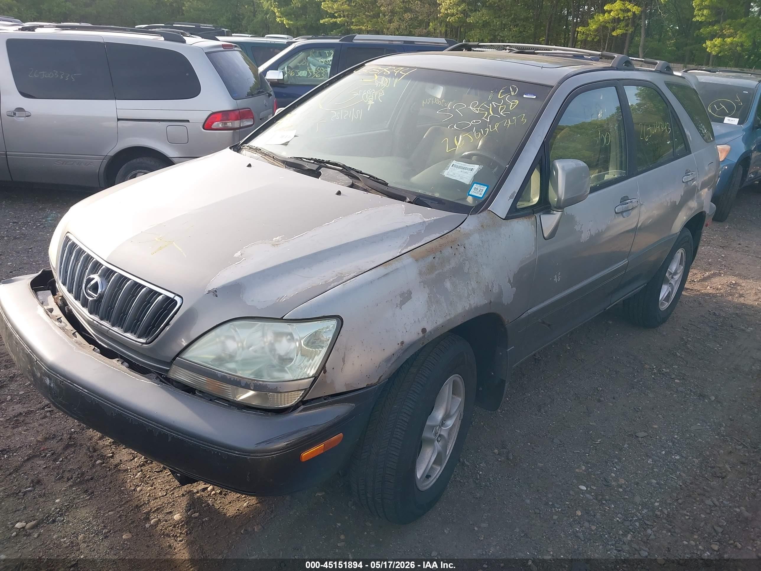 2001 Lexus Rx 300   Gray vin: JTJGF10U910082752