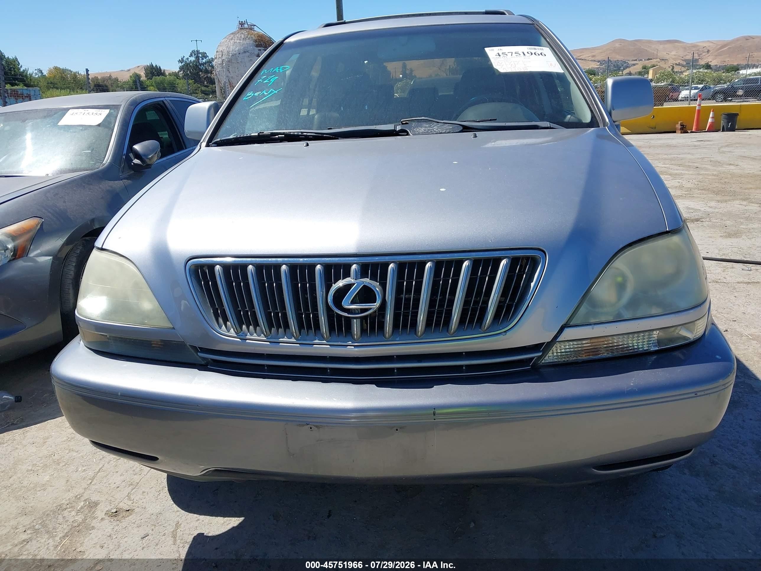 2001 Lexus Rx 300   Gray vin: JTJGF10U910095503