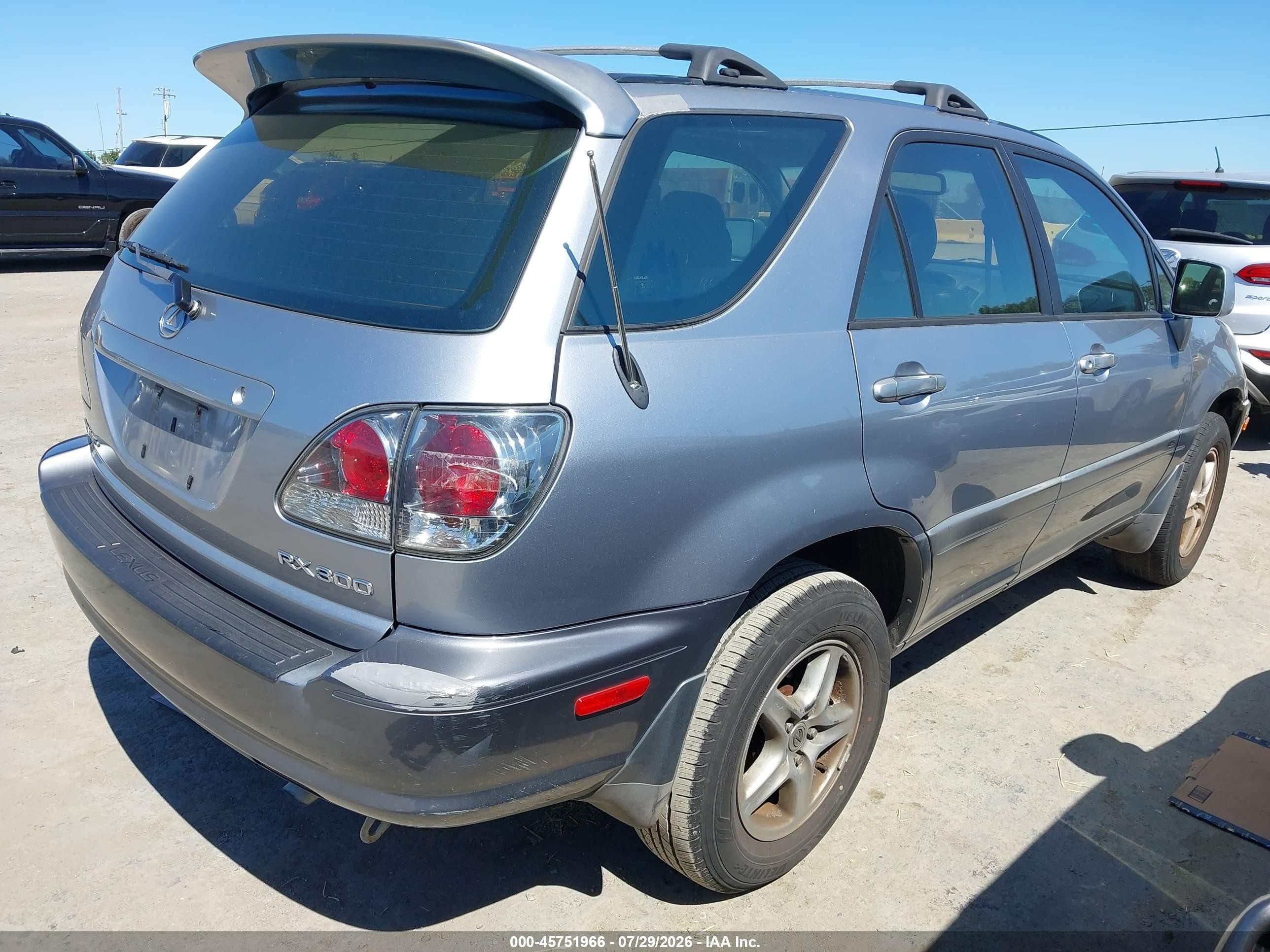 2001 Lexus Rx 300   Gray vin: JTJGF10U910095503