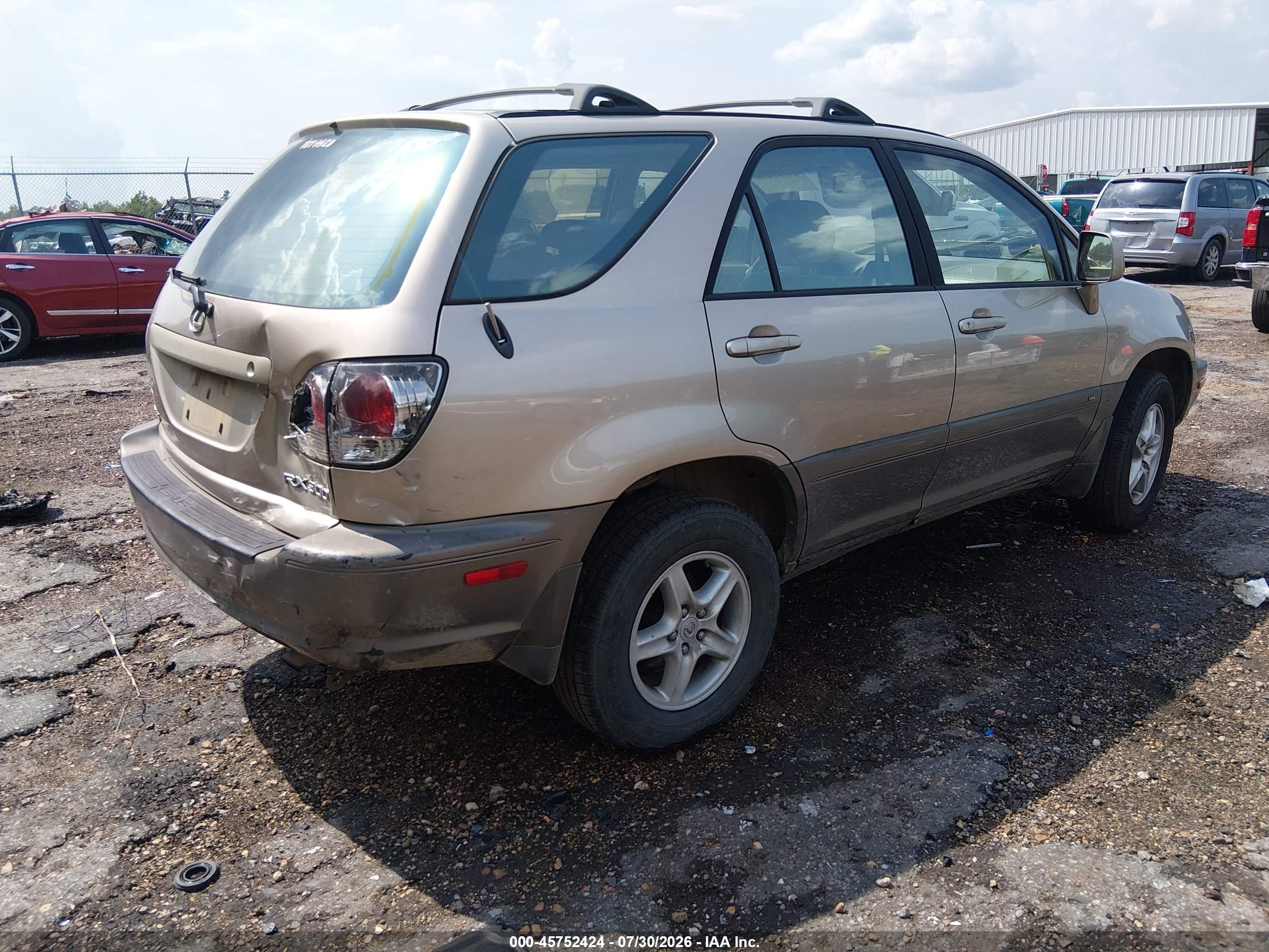2002 Lexus Rx 300   Gold vin: JTJGF10UX20148002
