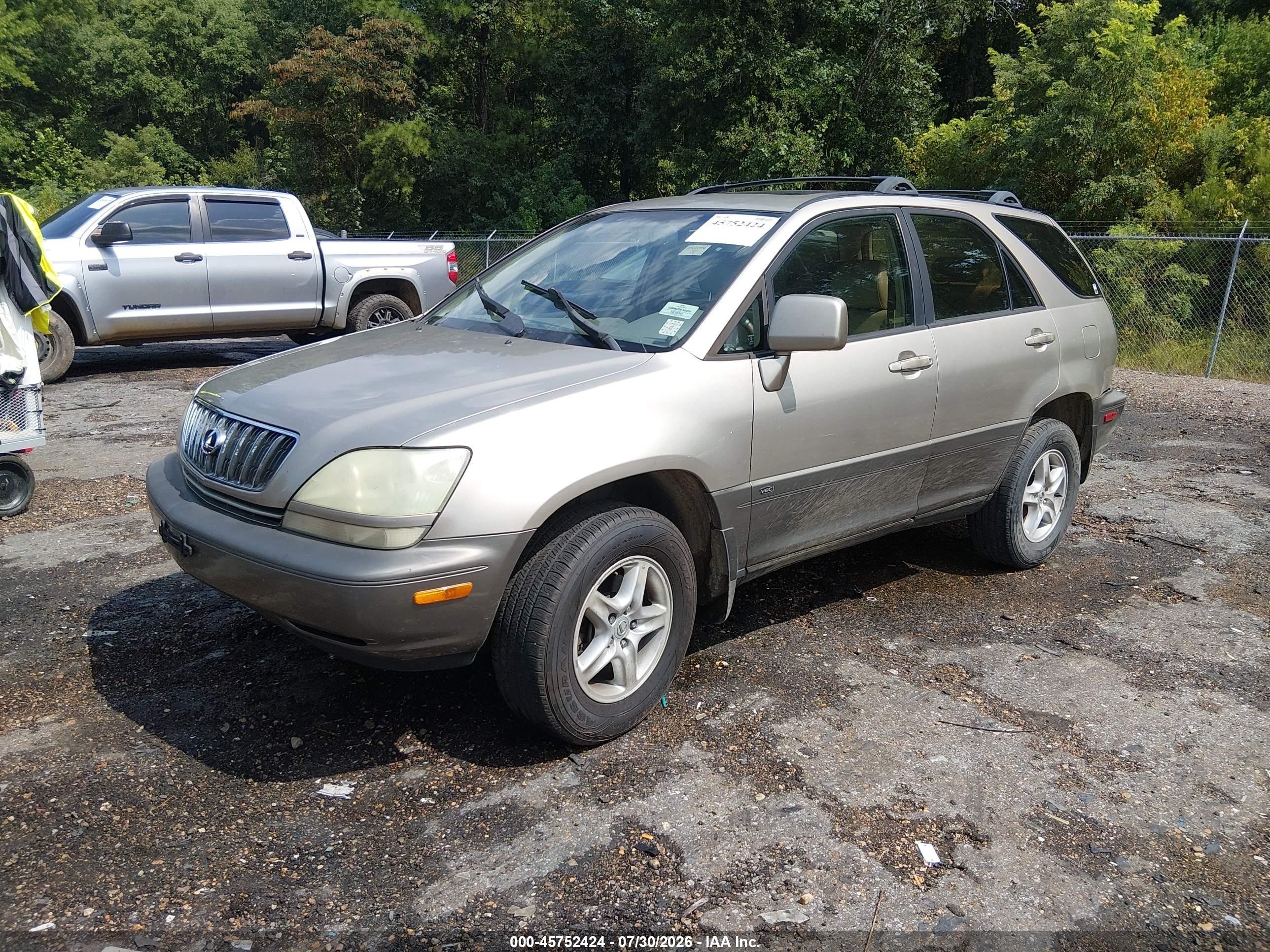 2002 Lexus Rx 300   Gold vin: JTJGF10UX20148002