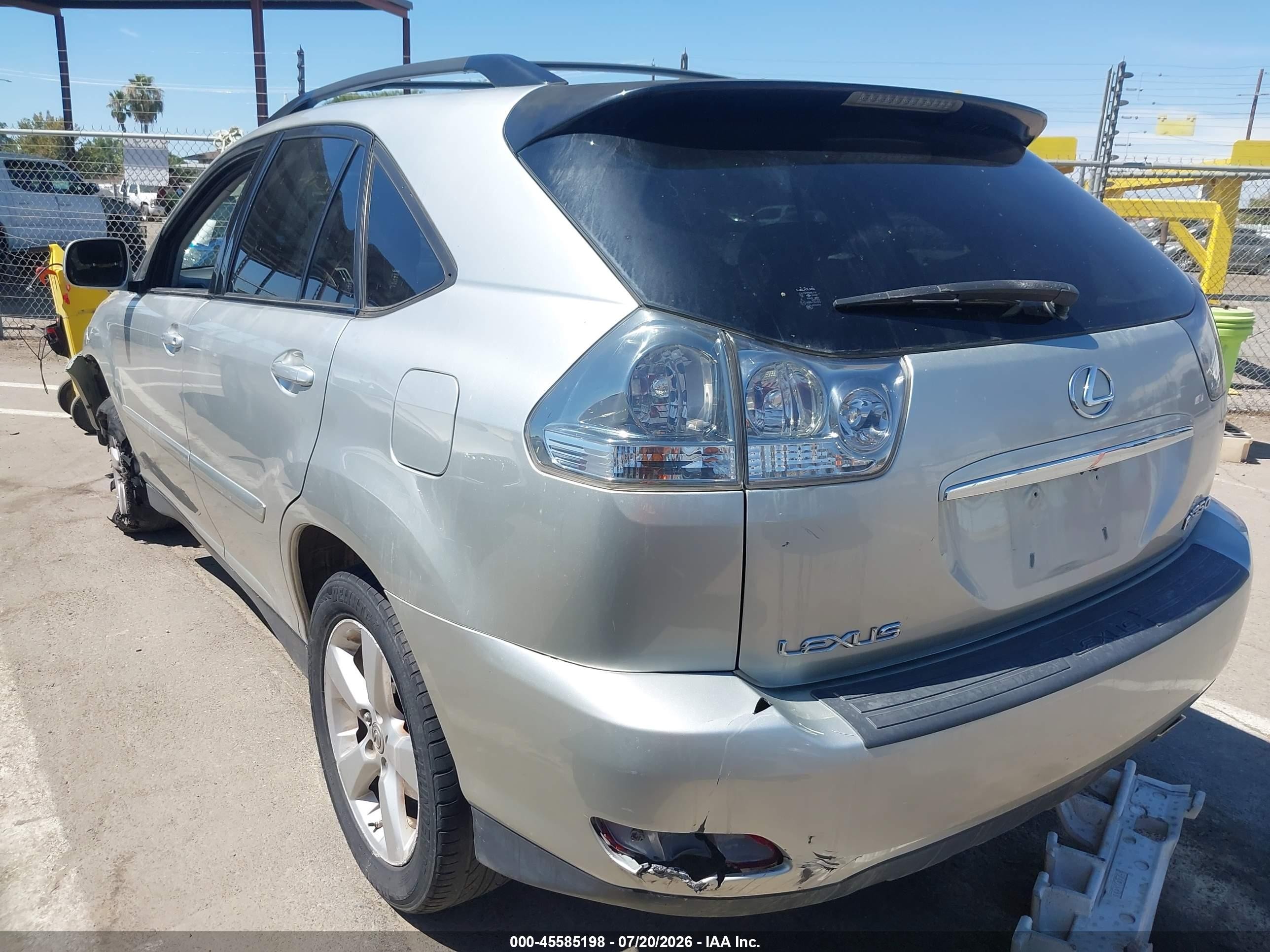 2007 Lexus Rx 350   Silver vin: JTJGK31U870003408