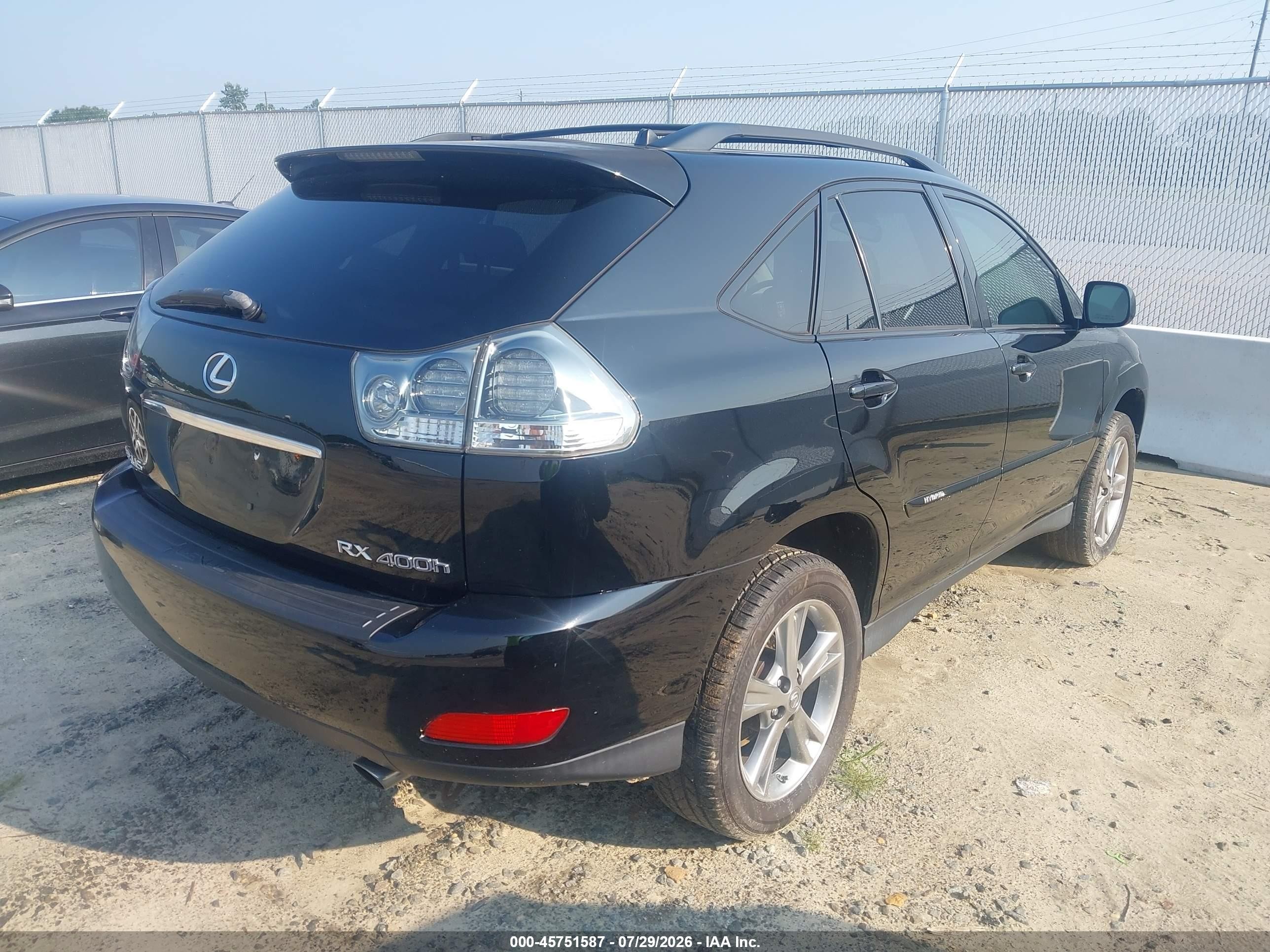 2007 Lexus Rx 400h   Black vin: JTJGW31U072002276