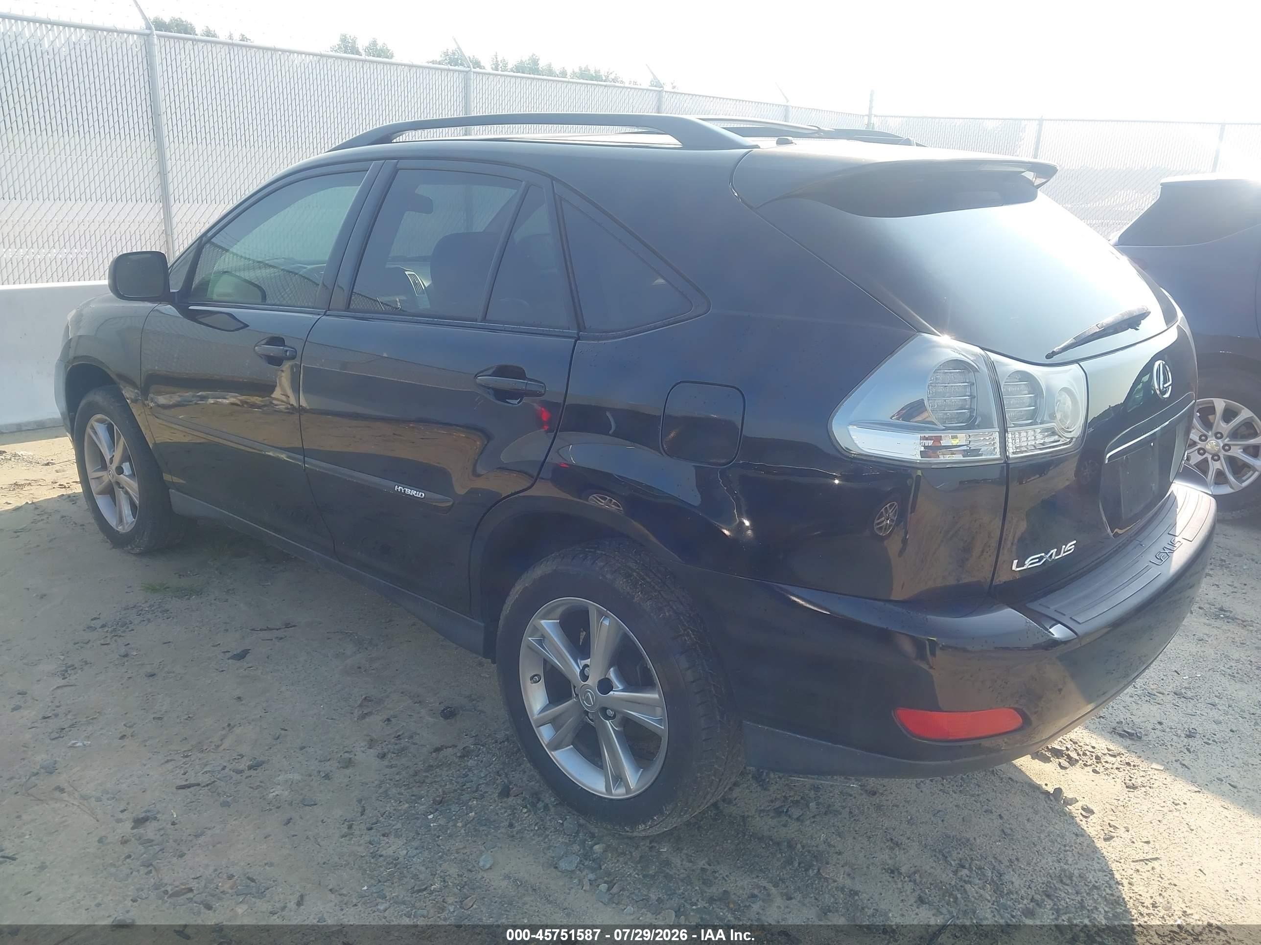 2007 Lexus Rx 400h   Black vin: JTJGW31U072002276