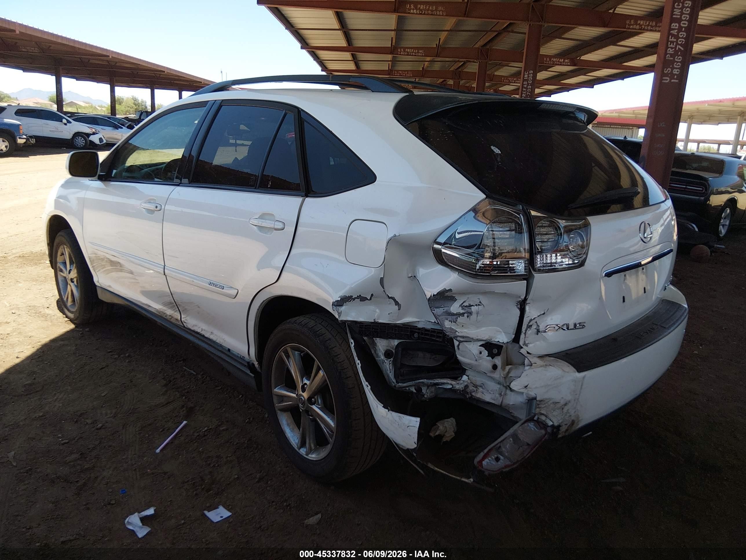 2007 Lexus Rx 400h White vin: JTJGW31U072005338