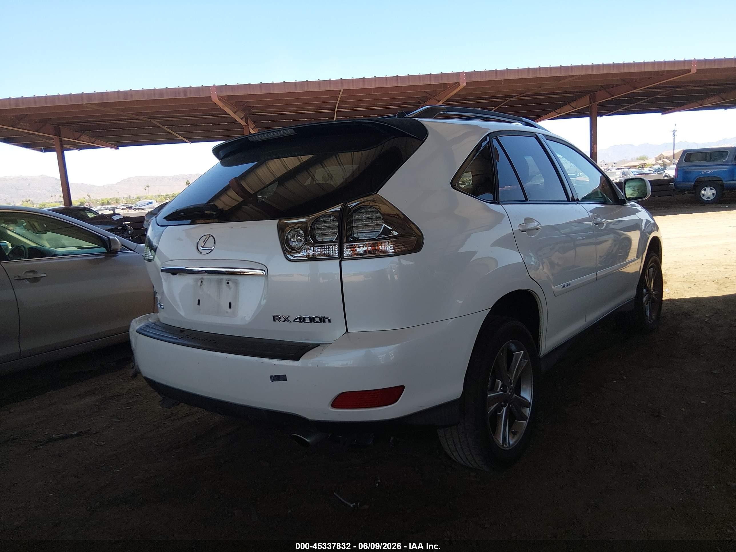 2007 Lexus Rx 400h White vin: JTJGW31U072005338