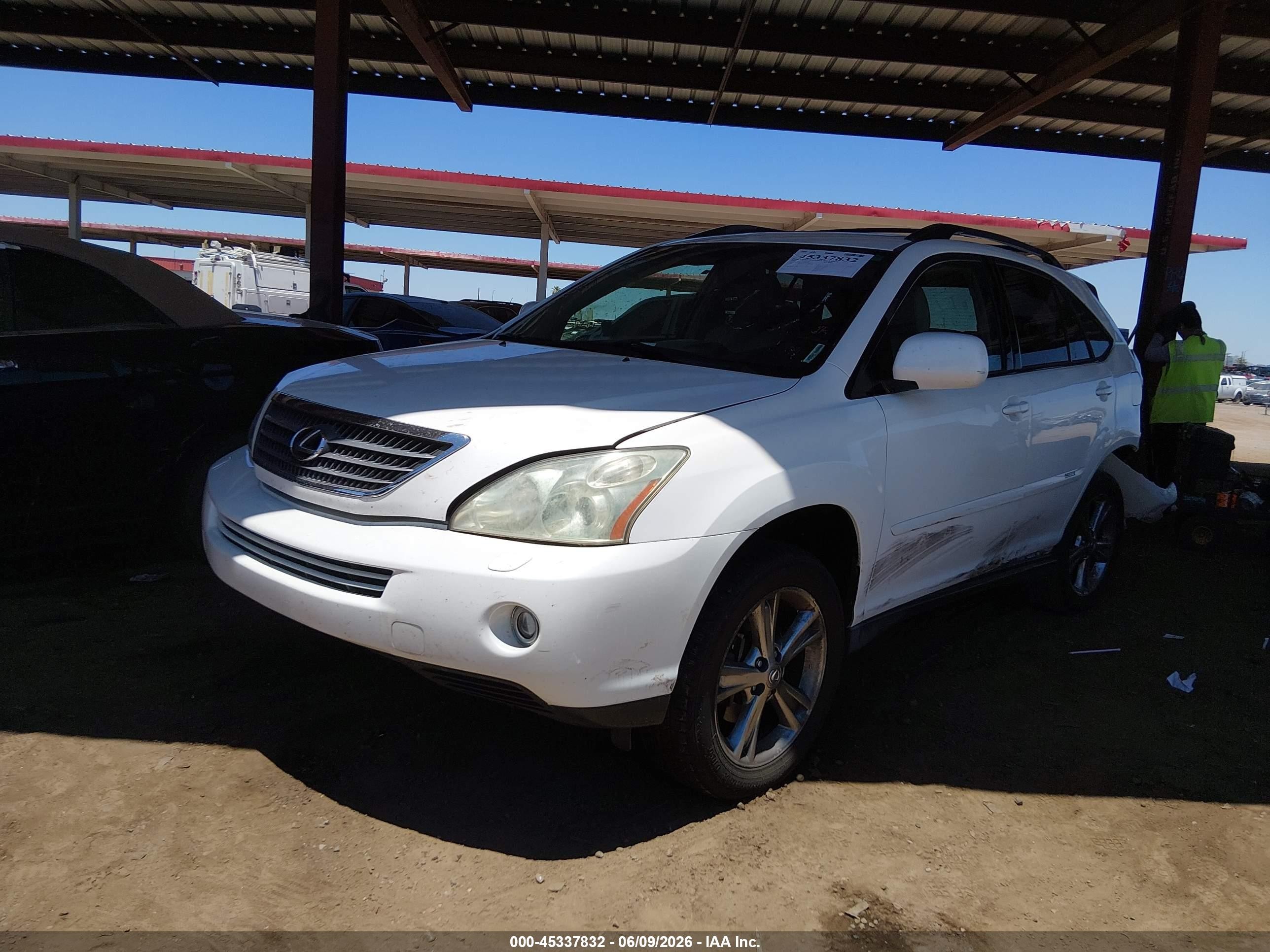 2007 Lexus Rx 400h White vin: JTJGW31U072005338