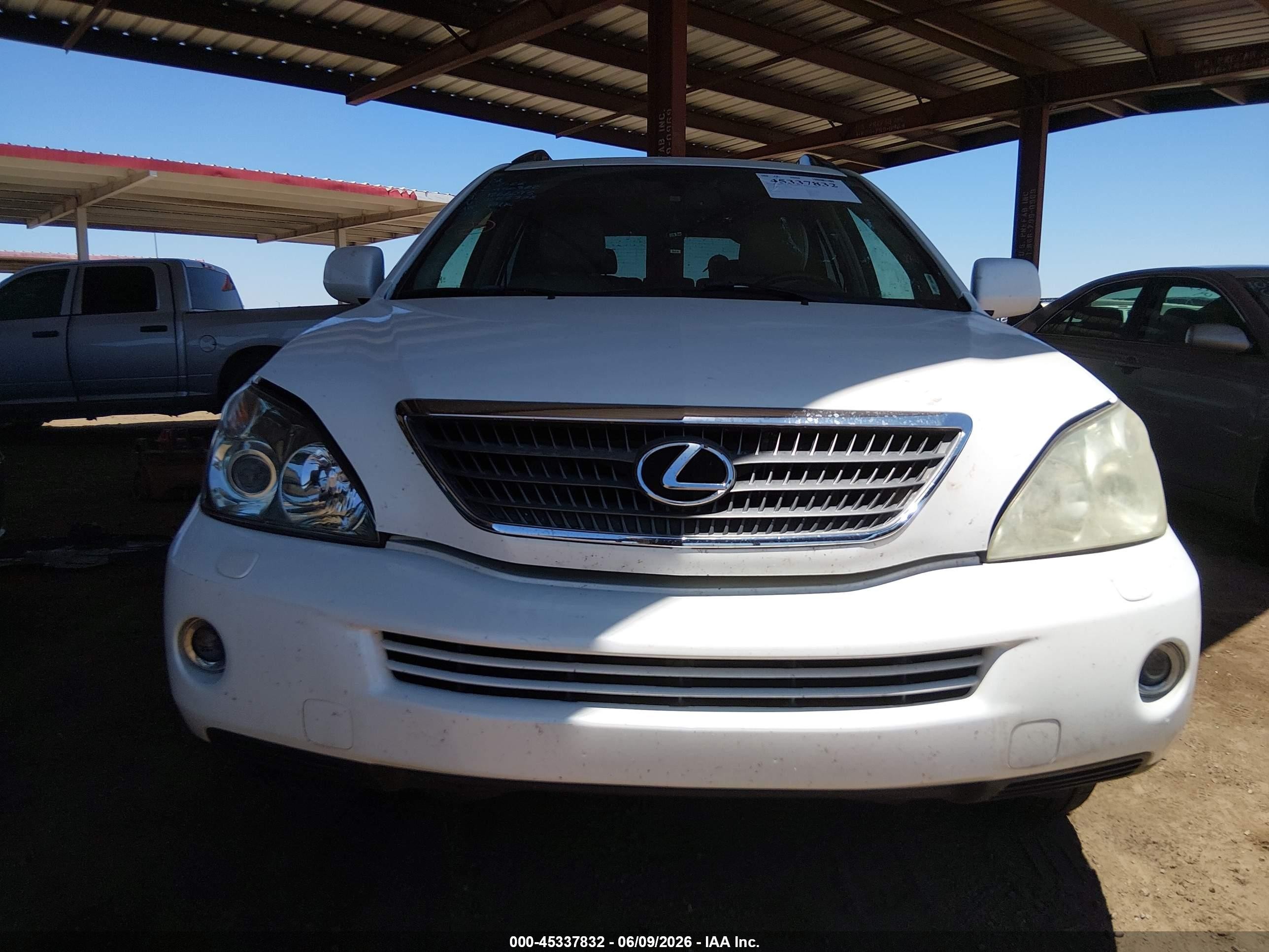 2007 Lexus Rx 400h White vin: JTJGW31U072005338
