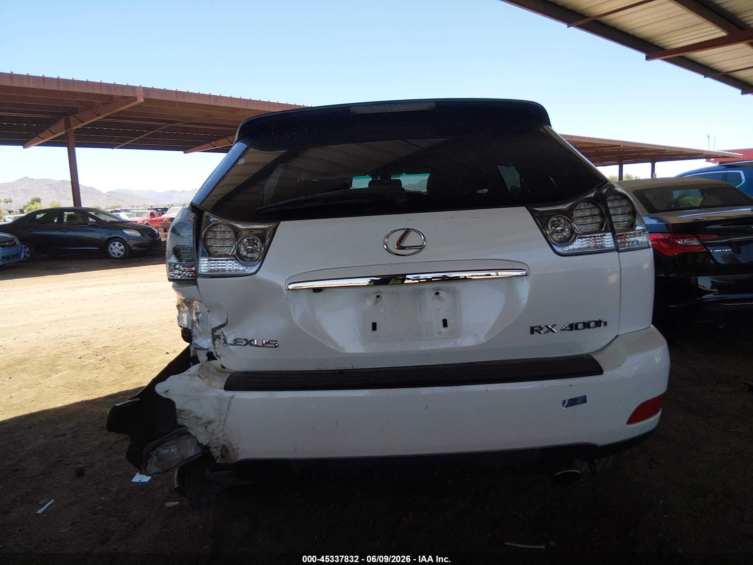 2007 Lexus Rx 400h White vin: JTJGW31U072005338