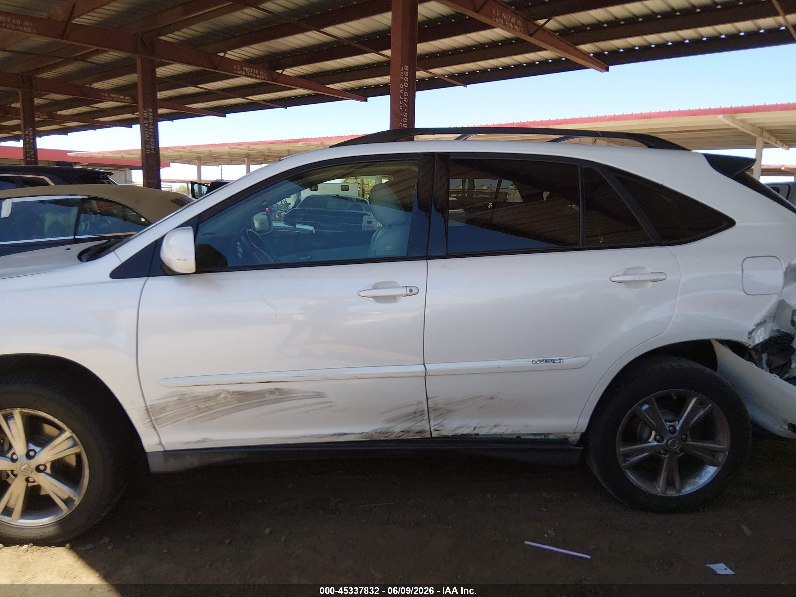 2007 Lexus Rx 400h White vin: JTJGW31U072005338