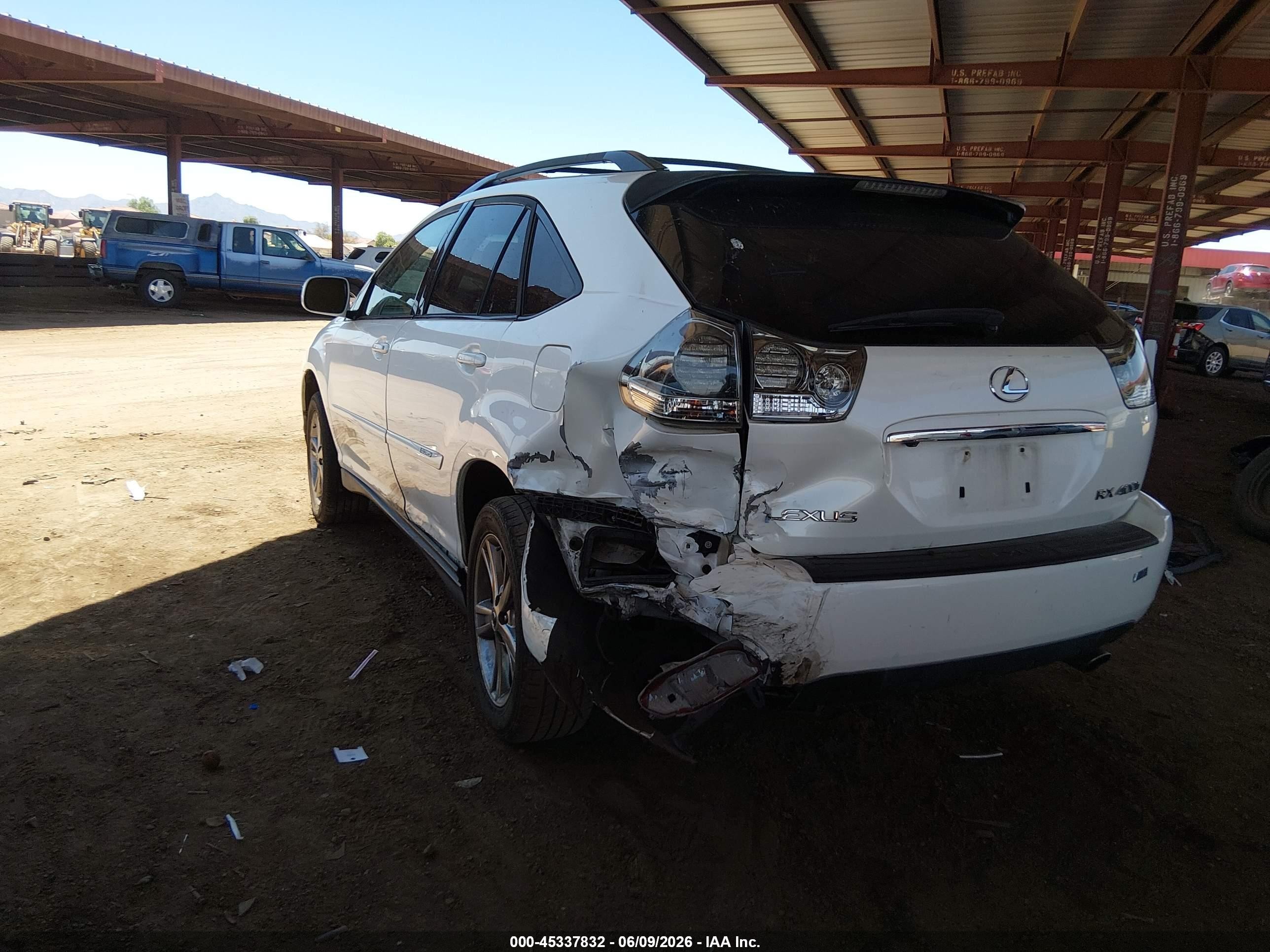 2007 Lexus Rx 400h White vin: JTJGW31U072005338