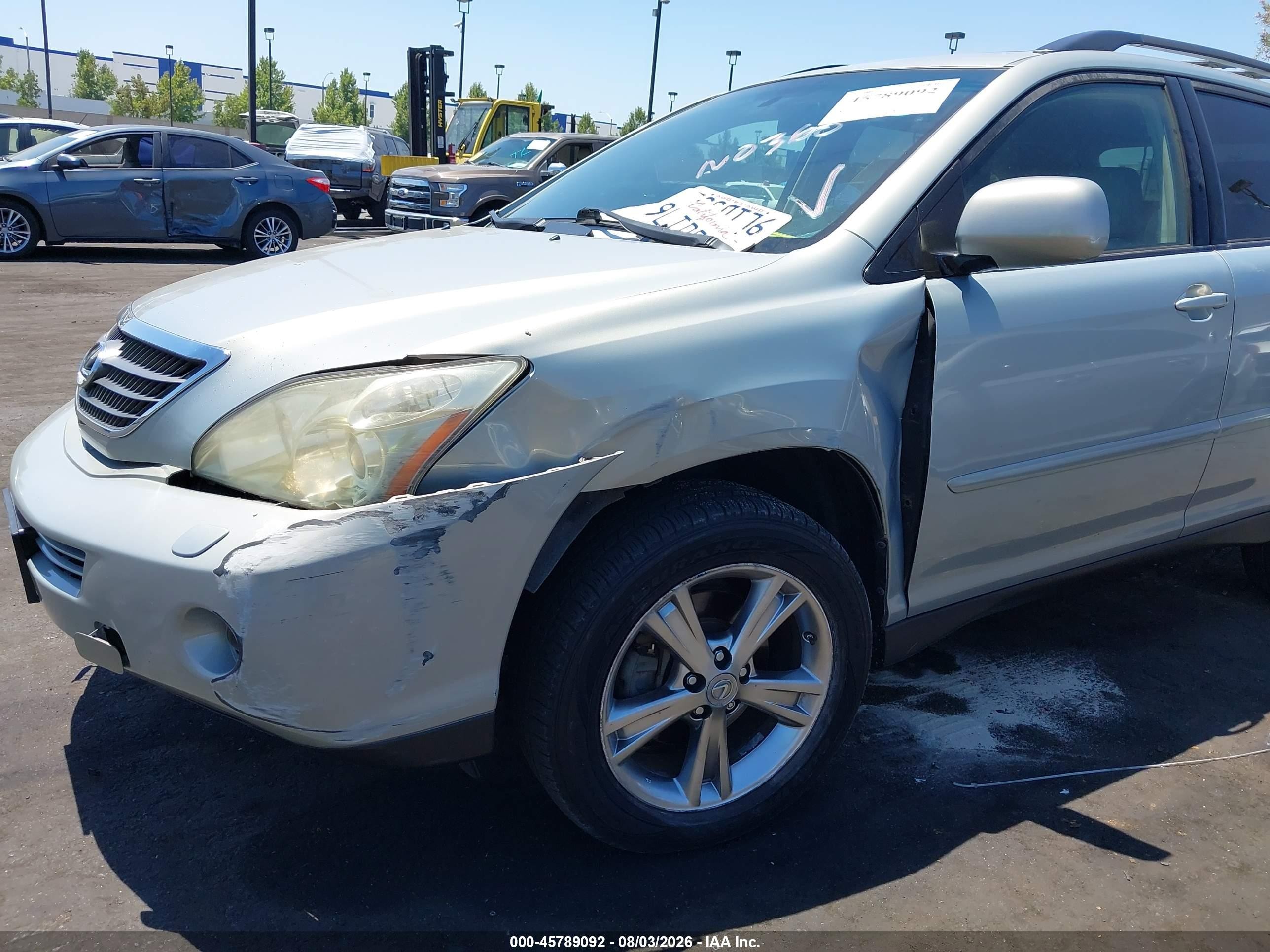 2007 Lexus Rx 400h Silver vin: JTJGW31U172003162