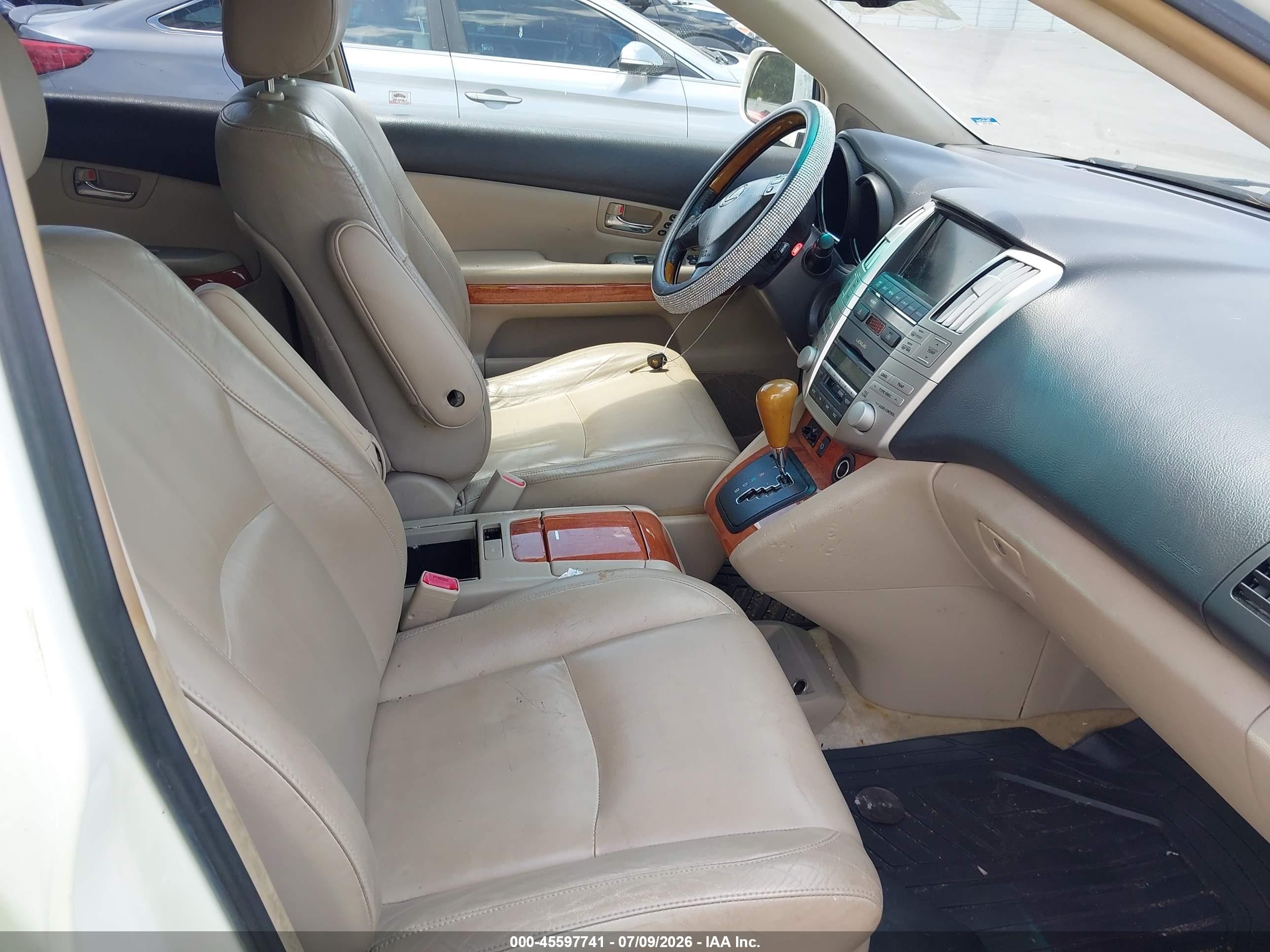 2007 Lexus Rx 400h   White vin: JTJGW31U172003808