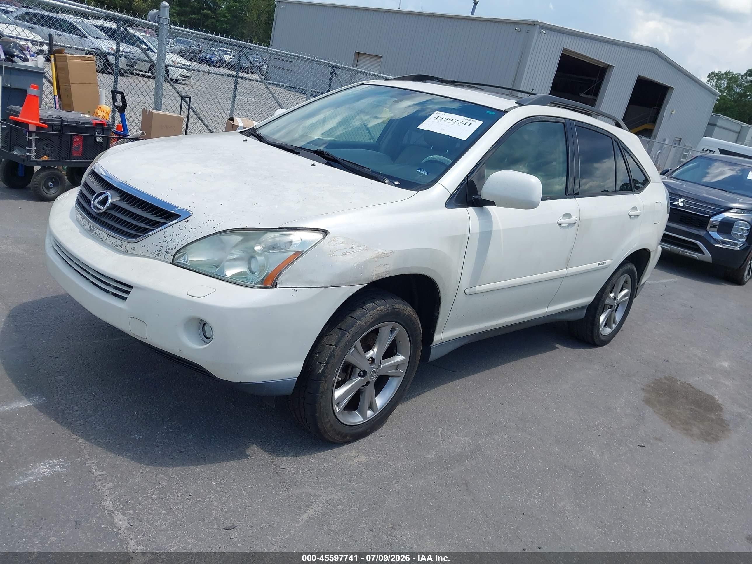 2007 Lexus Rx 400h   White vin: JTJGW31U172003808