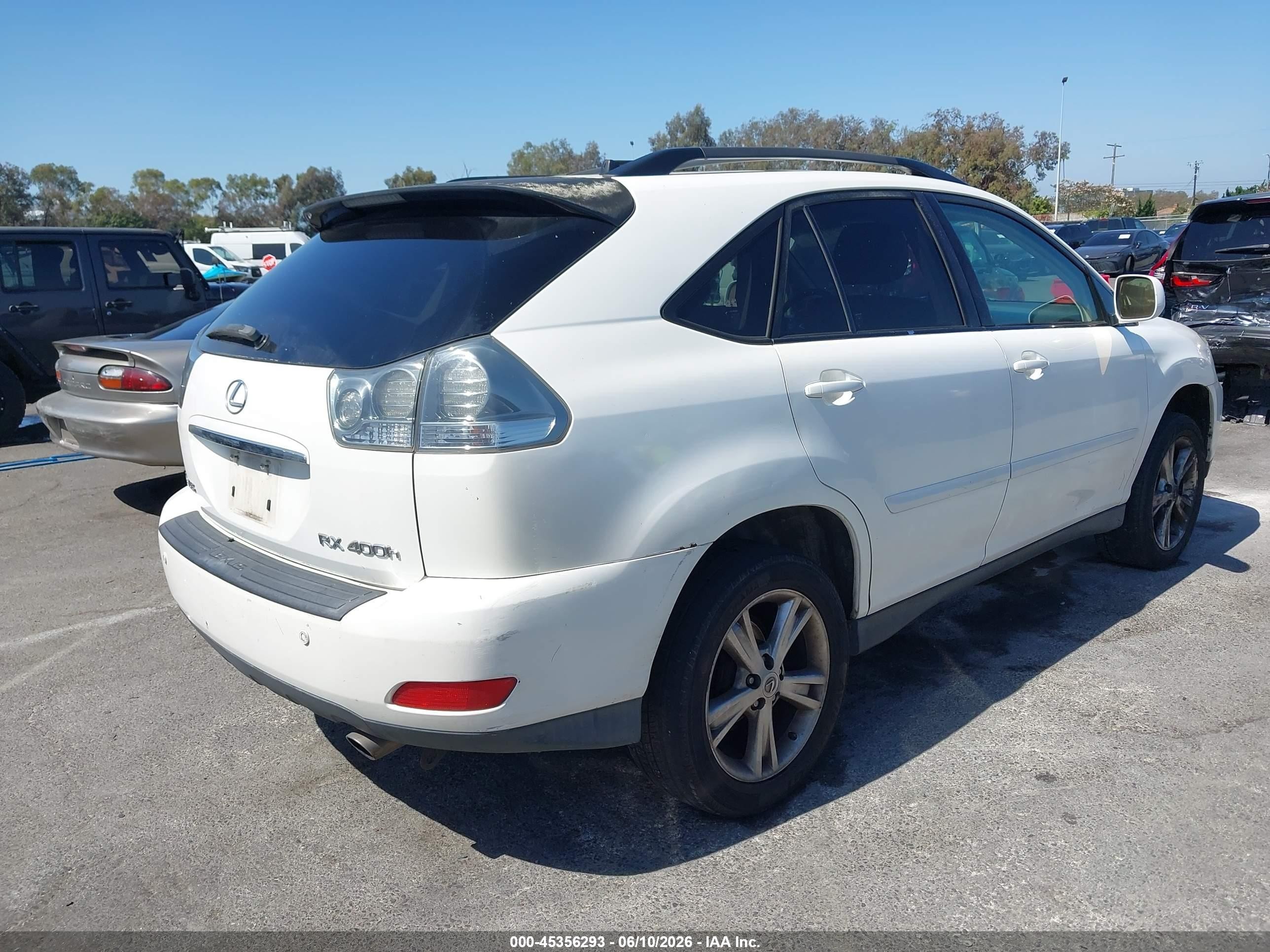 2006 Lexus Rx 400h   White vin: JTJGW31U562000280