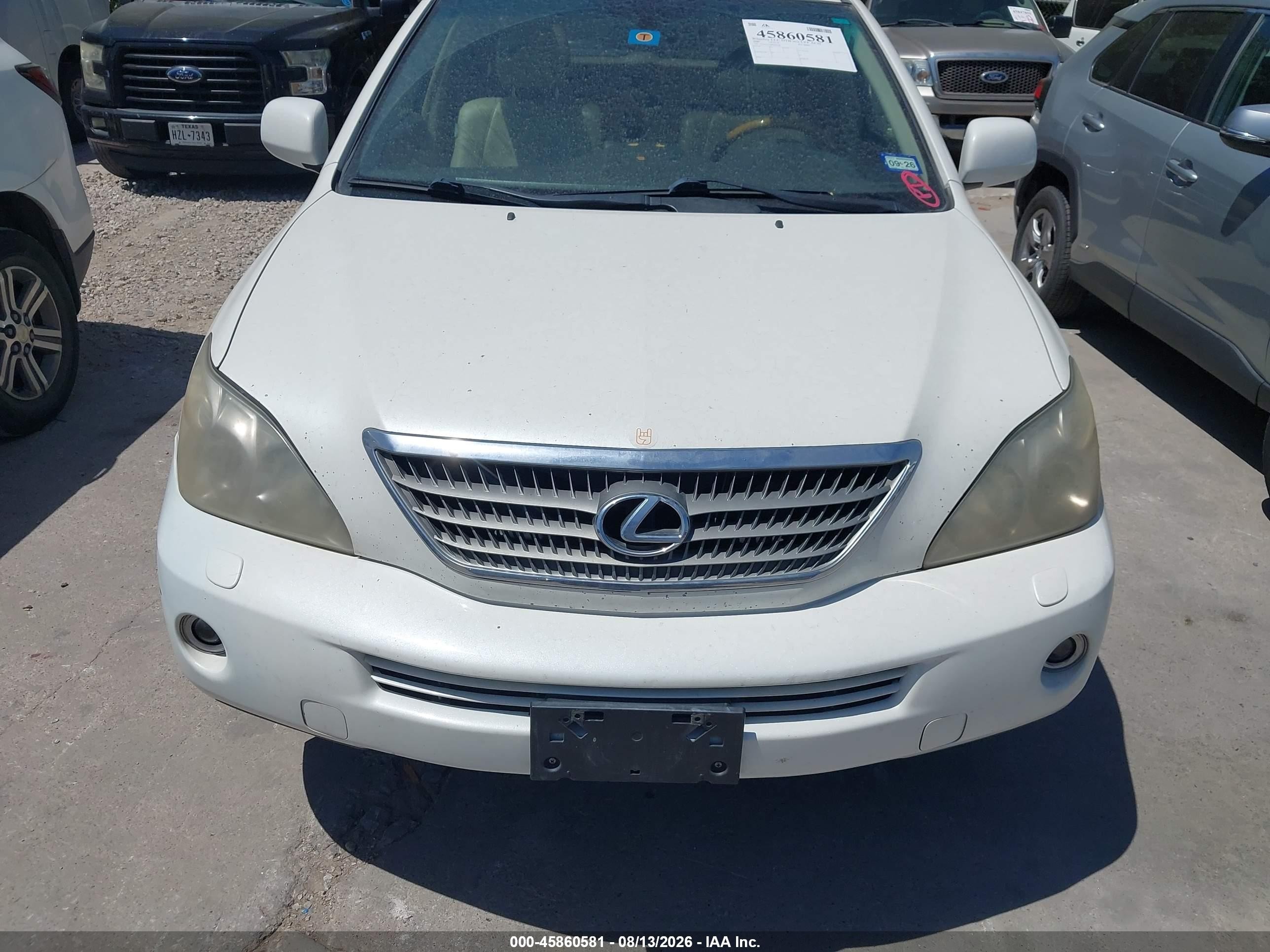 2008 Lexus Rx 400h   White vin: JTJGW31U882009798