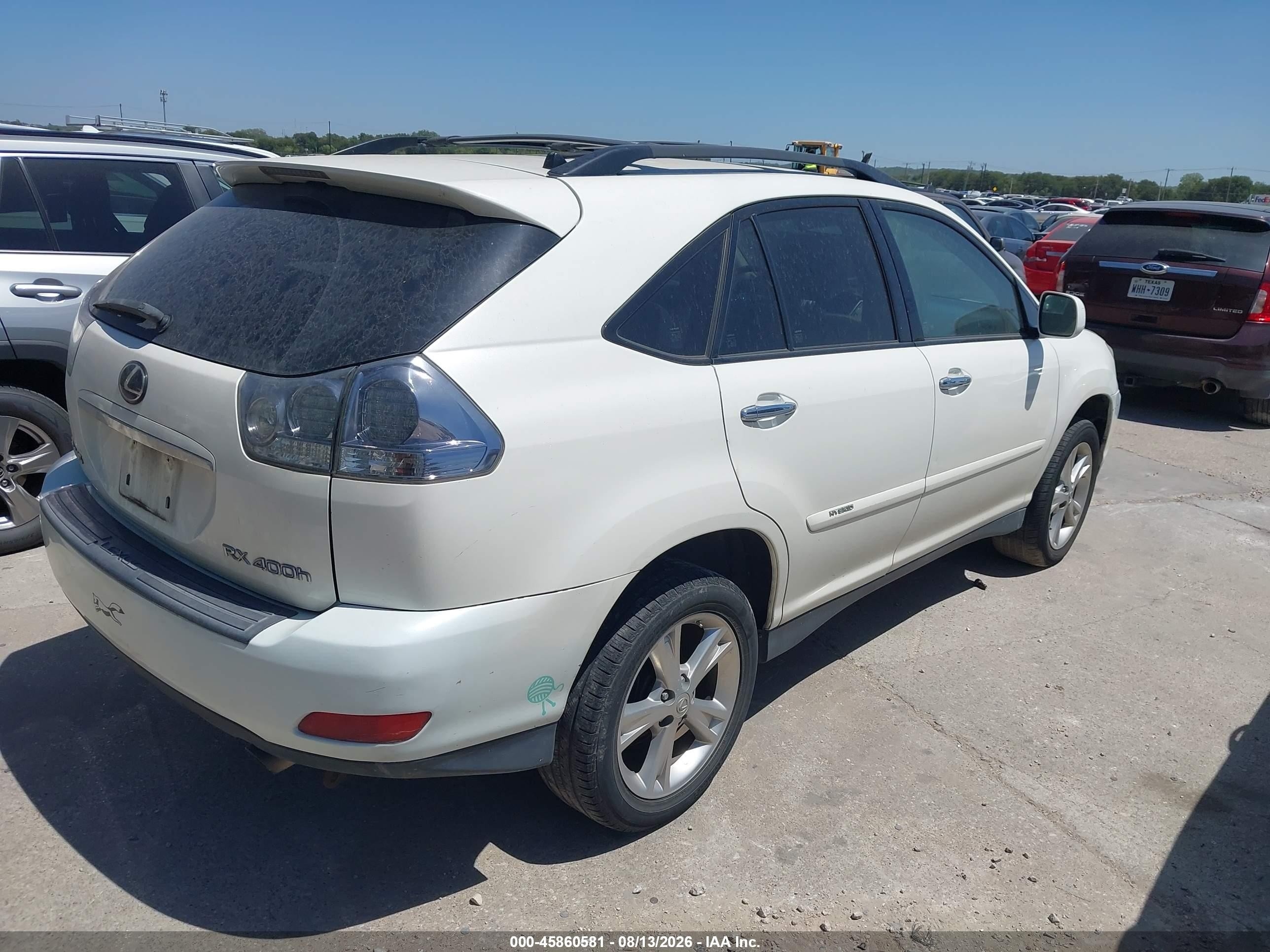 2008 Lexus Rx 400h   White vin: JTJGW31U882009798