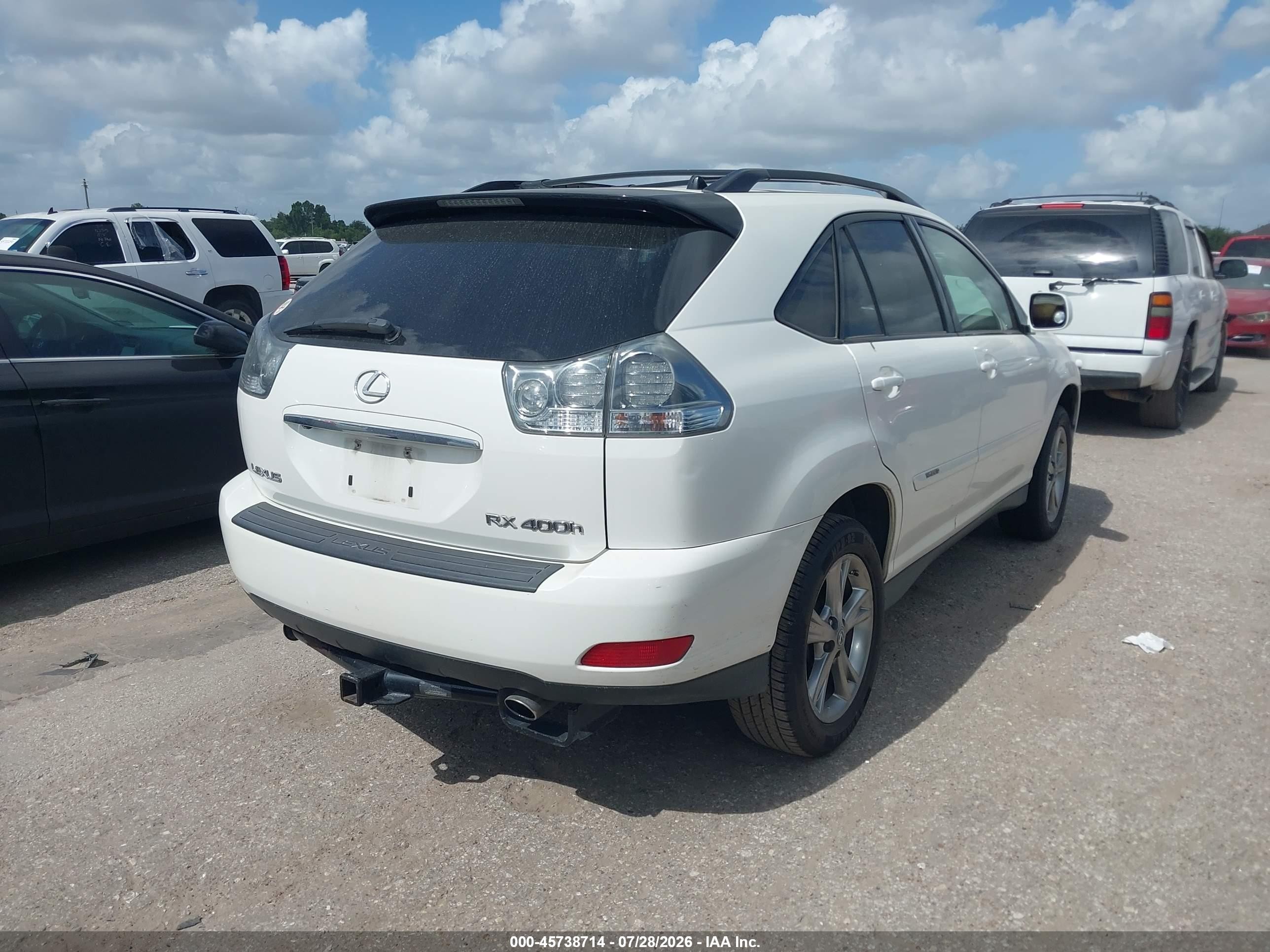 2007 Lexus Rx 400h   White vin: JTJGW31U972003944