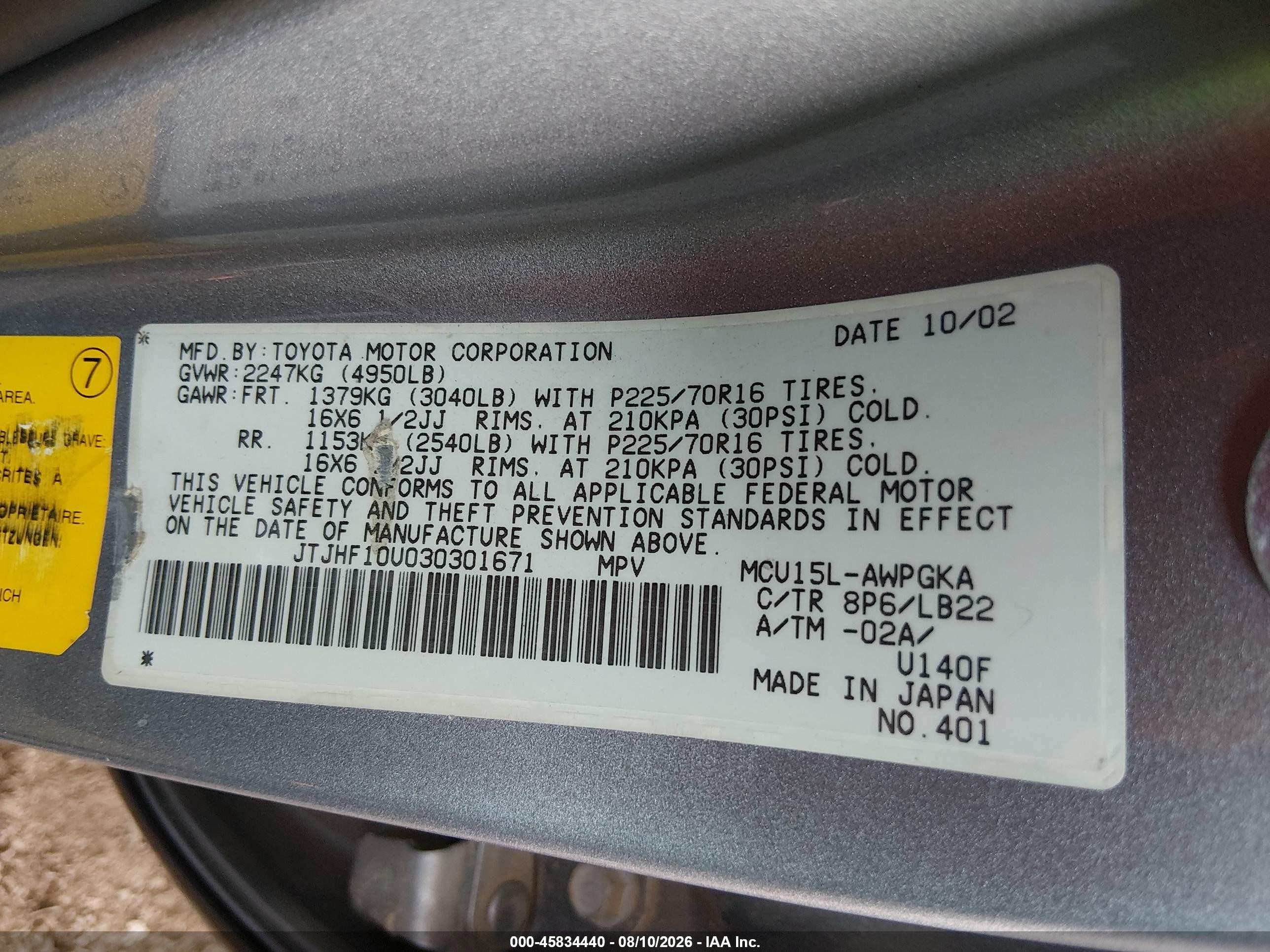 2003 Lexus Rx 300   Gray vin: JTJHF10U030301671