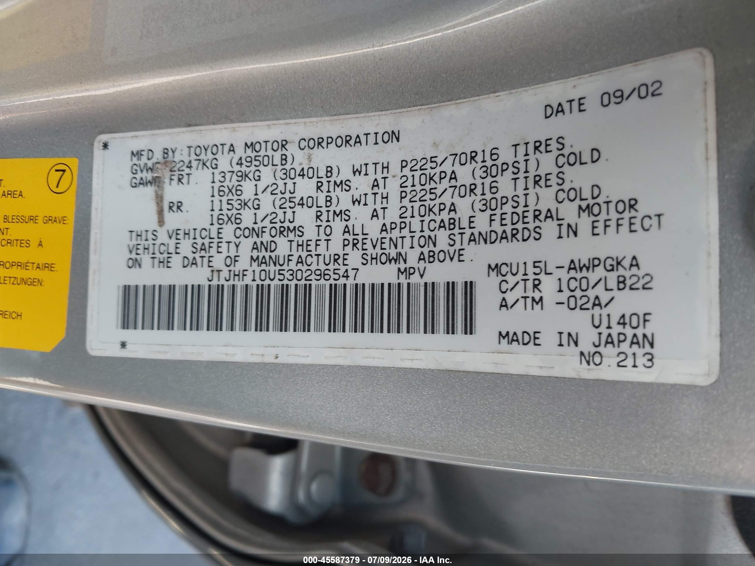 2003 Lexus Rx 300   Silver vin: JTJHF10U530296547