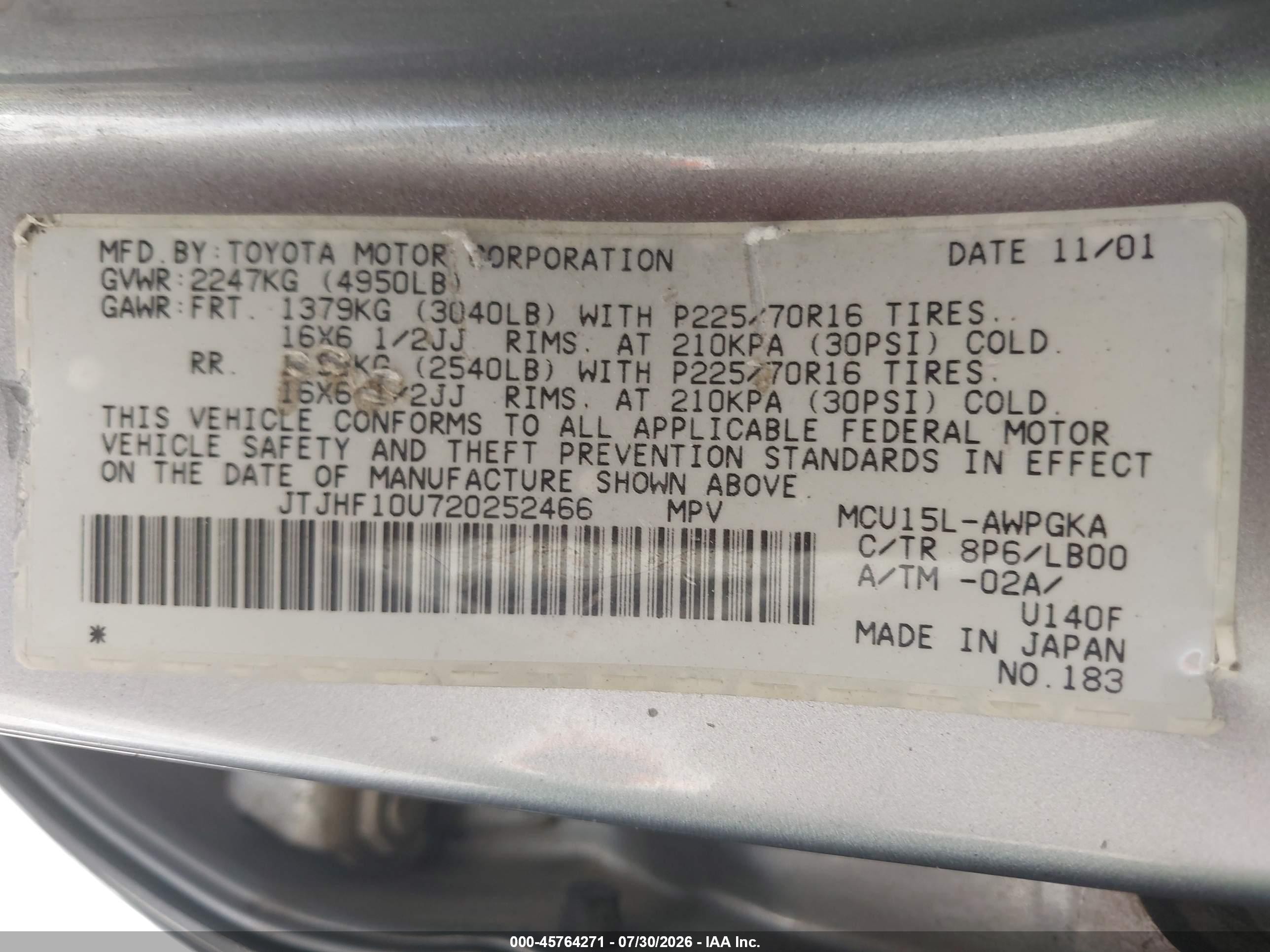 2002 Lexus Rx 300   Silver vin: JTJHF10U720252466