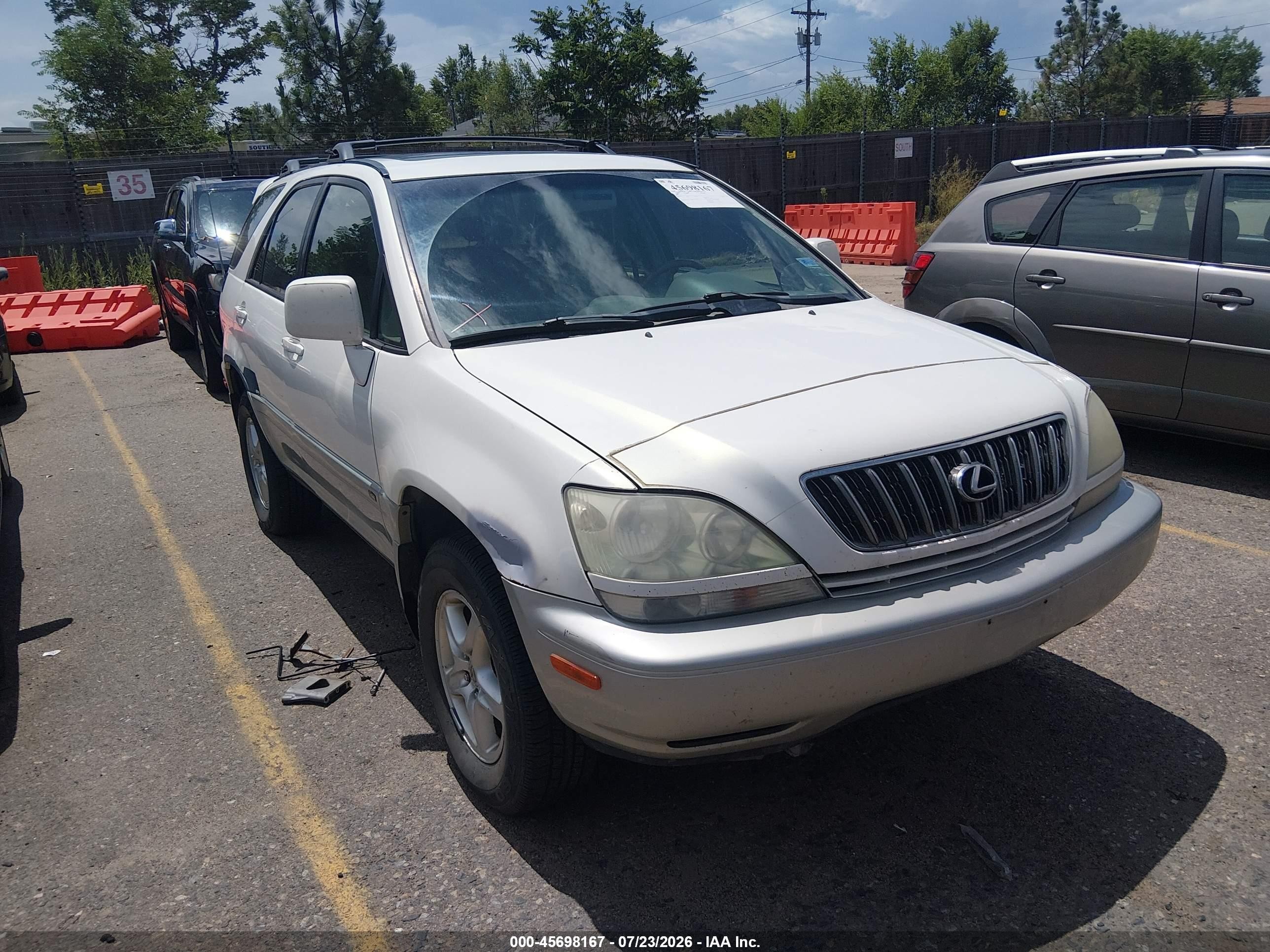 2001 Lexus Rx 300 White vin: JTJHF10U910186517