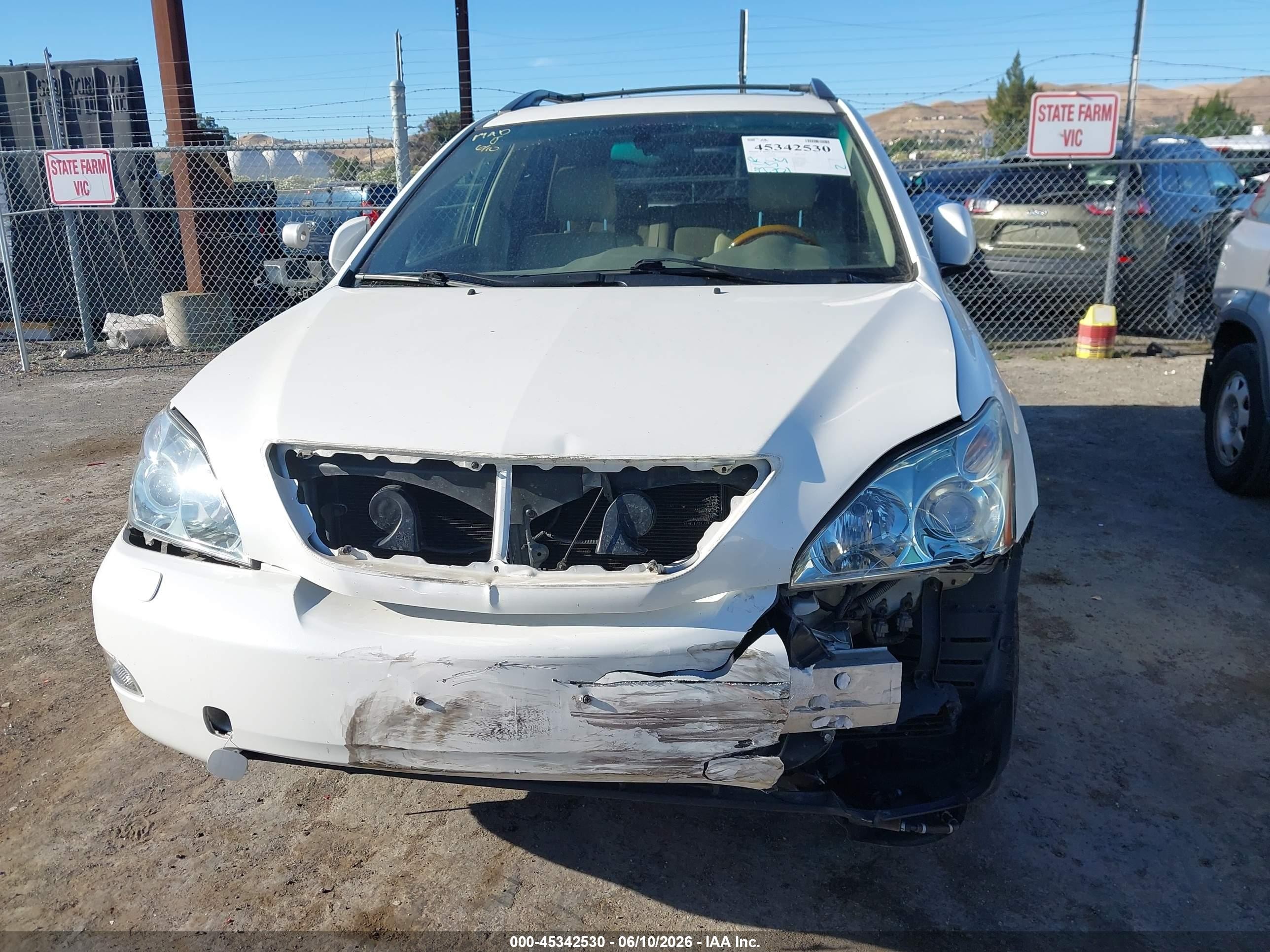 2007 Lexus Rx 350   White vin: JTJHK31U072004688
