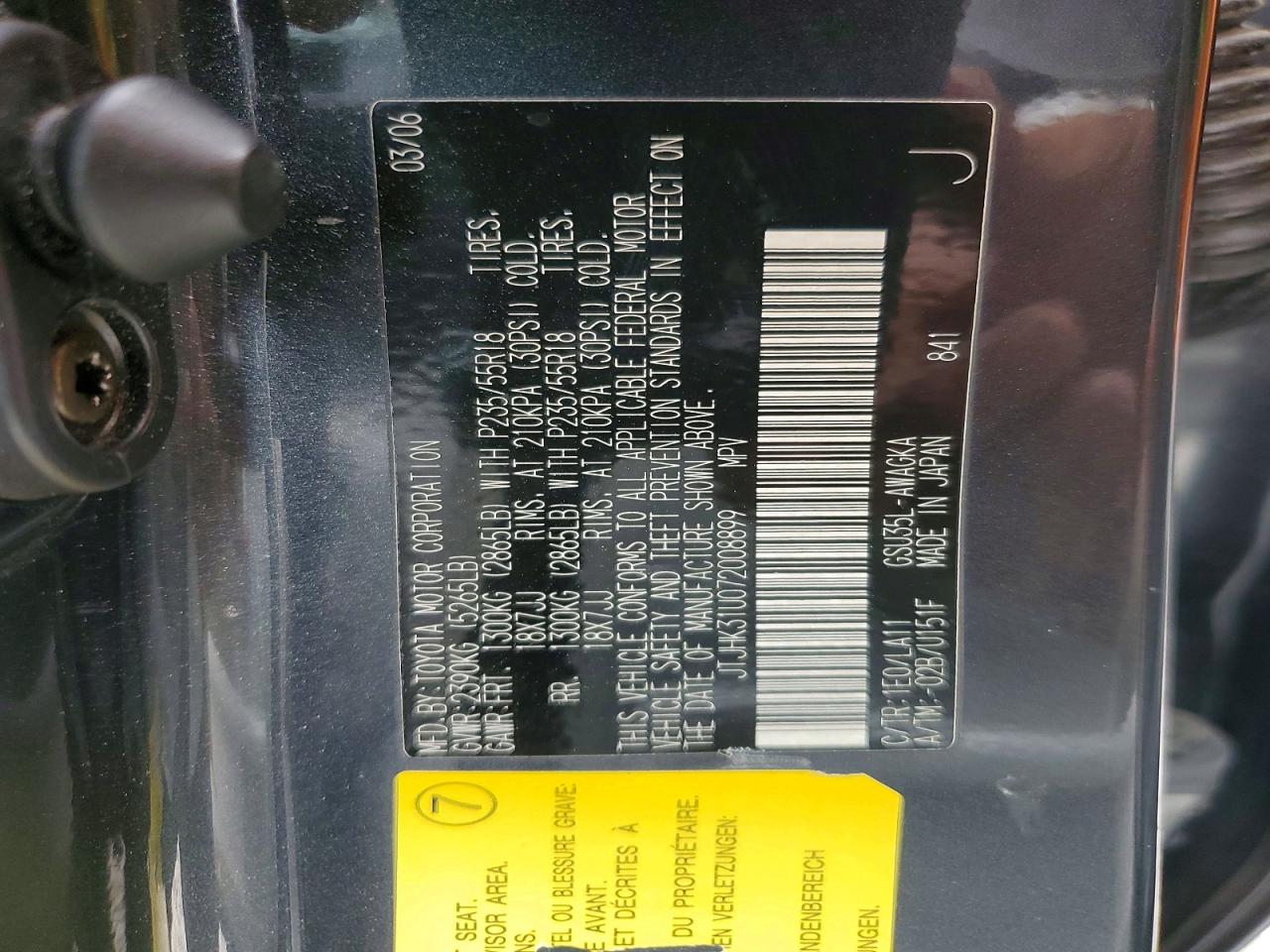2007 Lexus Rx 350 Charcoal vin: JTJHK31U072008899