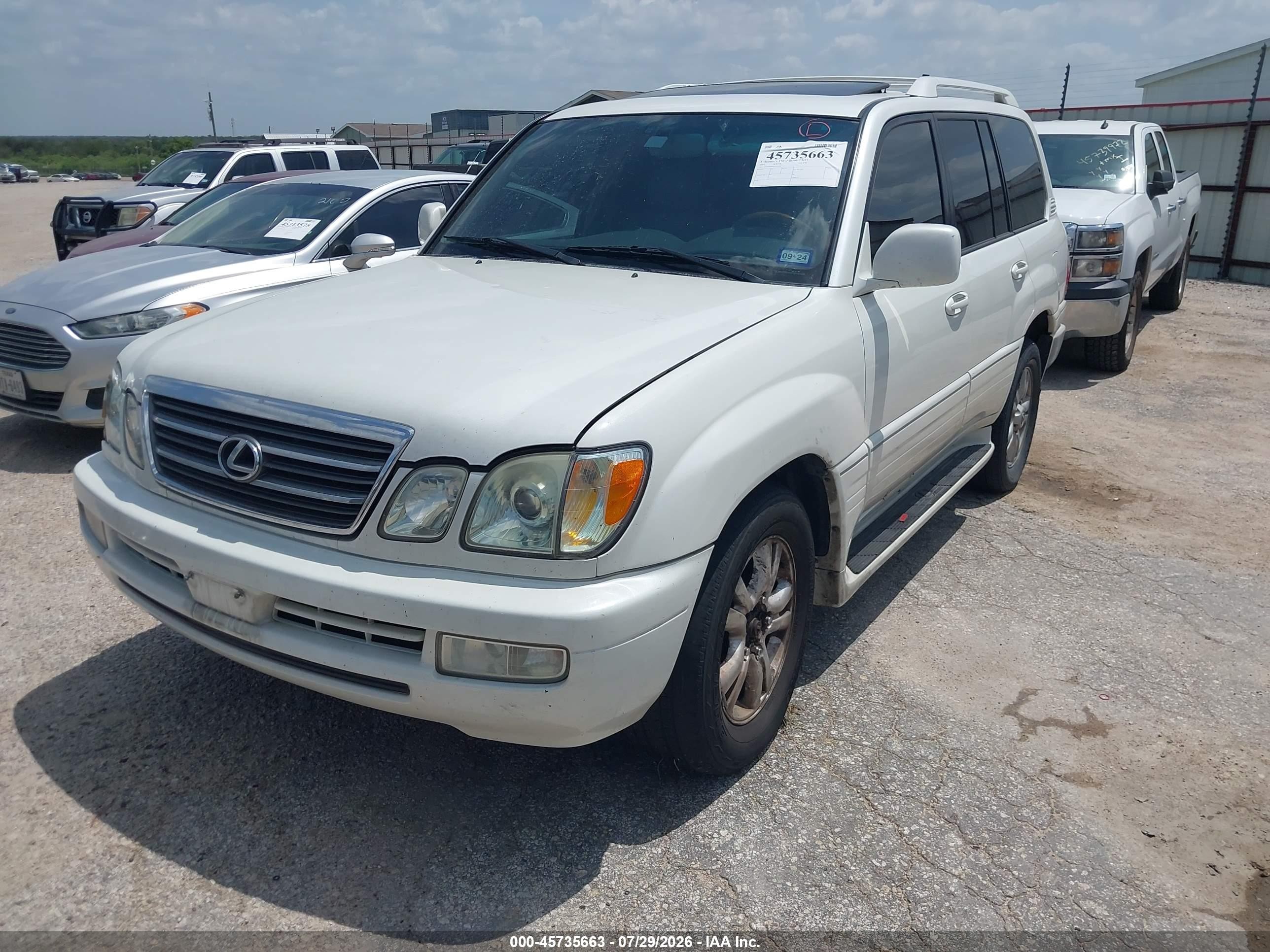 2004 Lexus Lx 470   Белый vin: JTJHT00W043542554