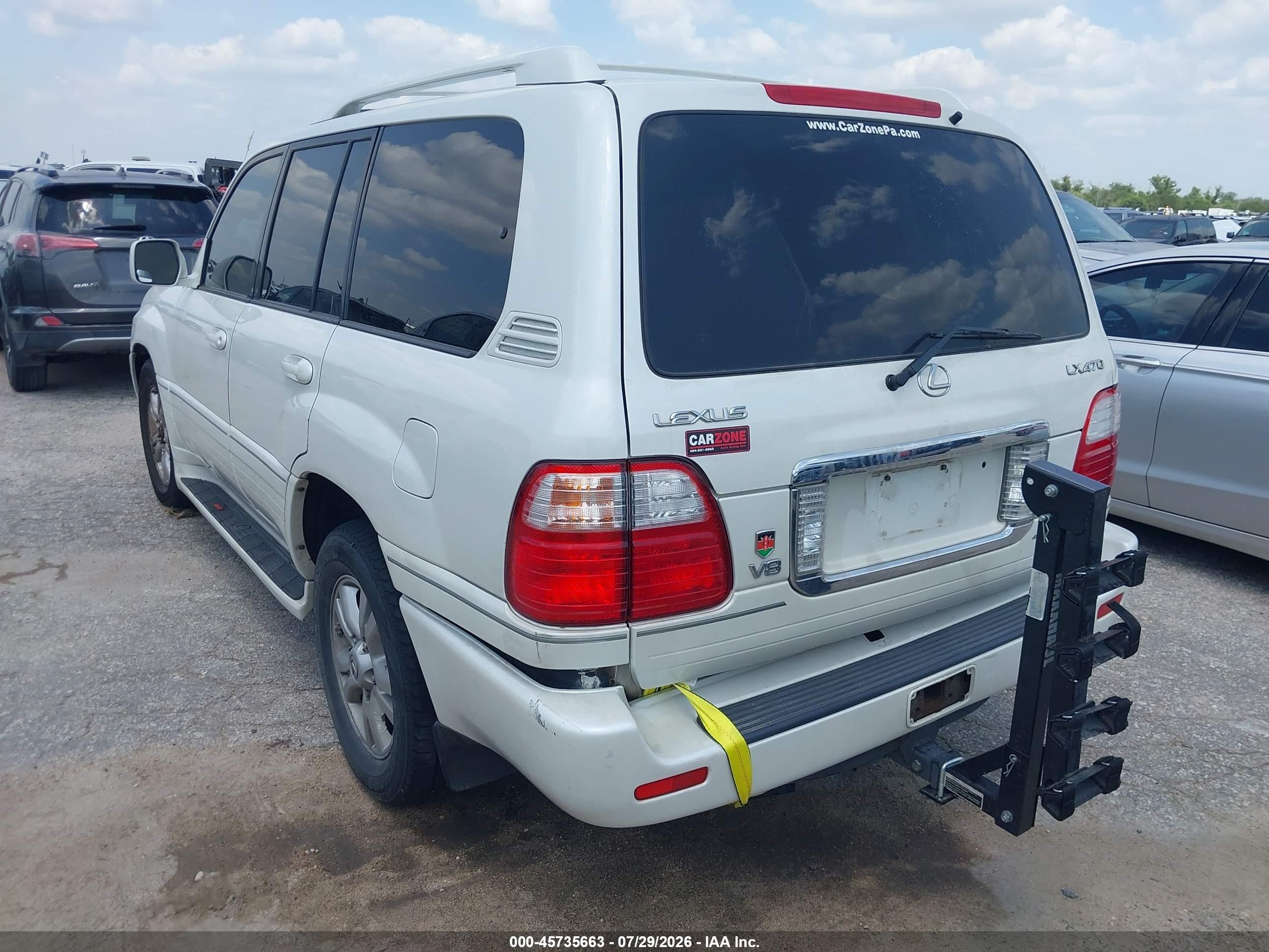 2004 Lexus Lx 470   Белый vin: JTJHT00W043542554