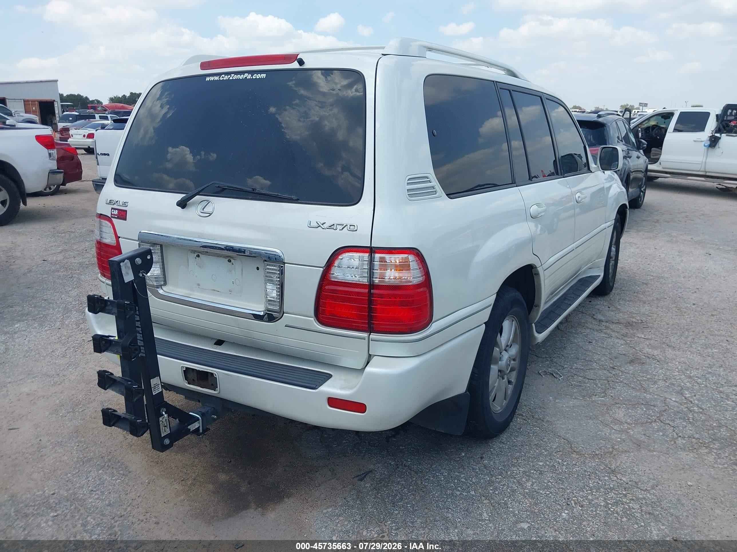2004 Lexus Lx 470   Белый vin: JTJHT00W043542554