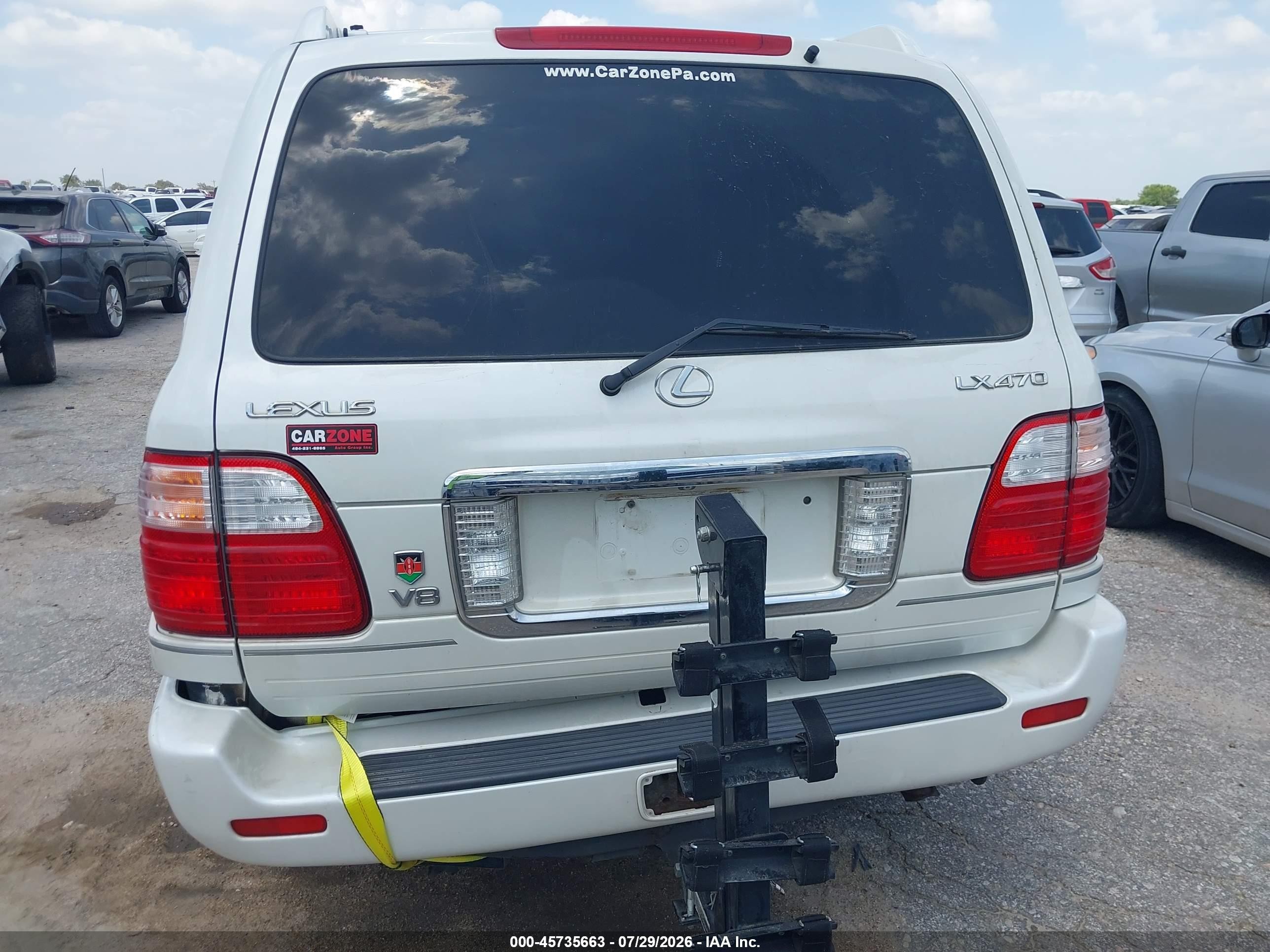 2004 Lexus Lx 470   Белый vin: JTJHT00W043542554