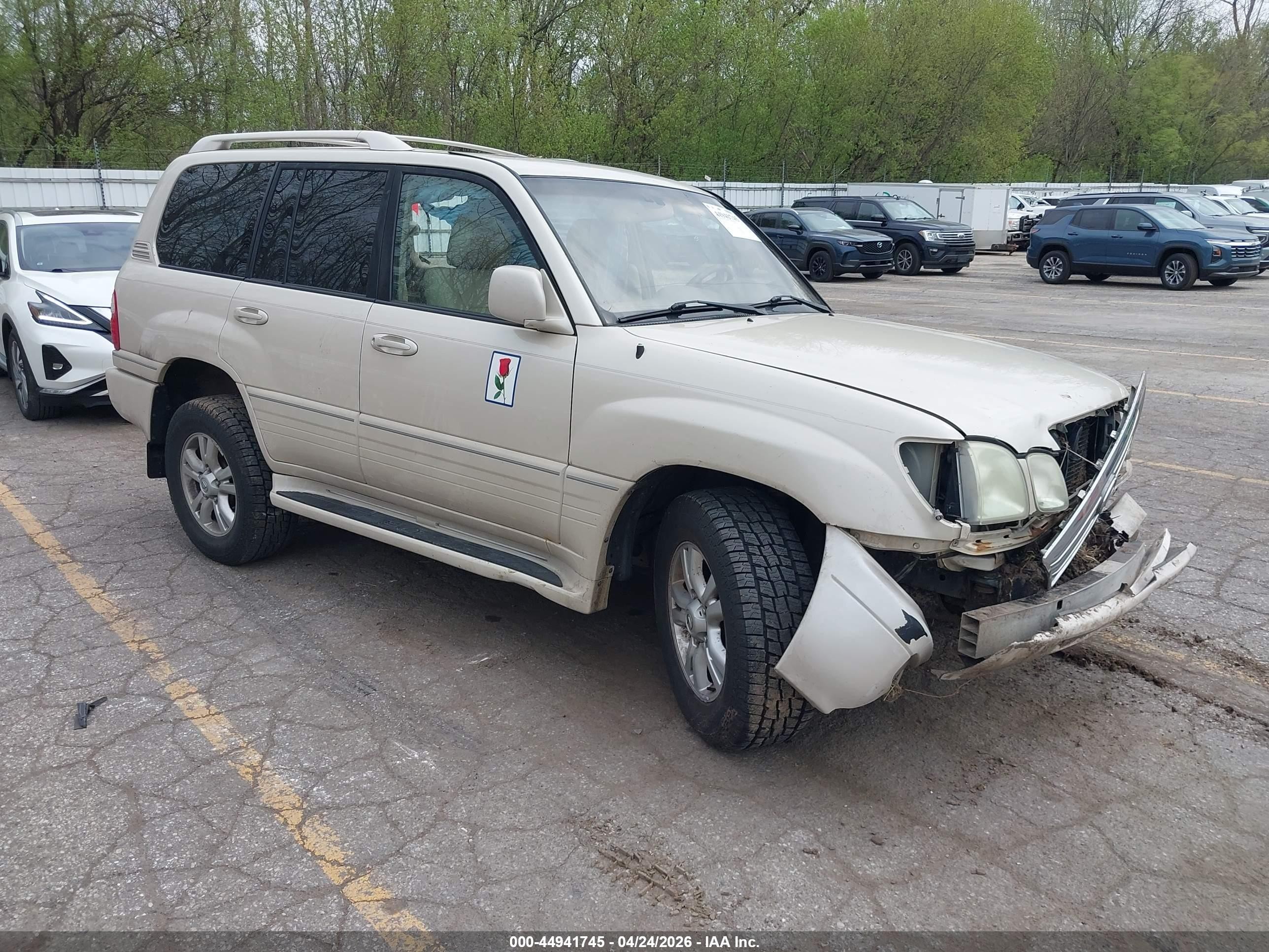 2005 Lexus Lx 470   Cream vin: JTJHT00W053555435