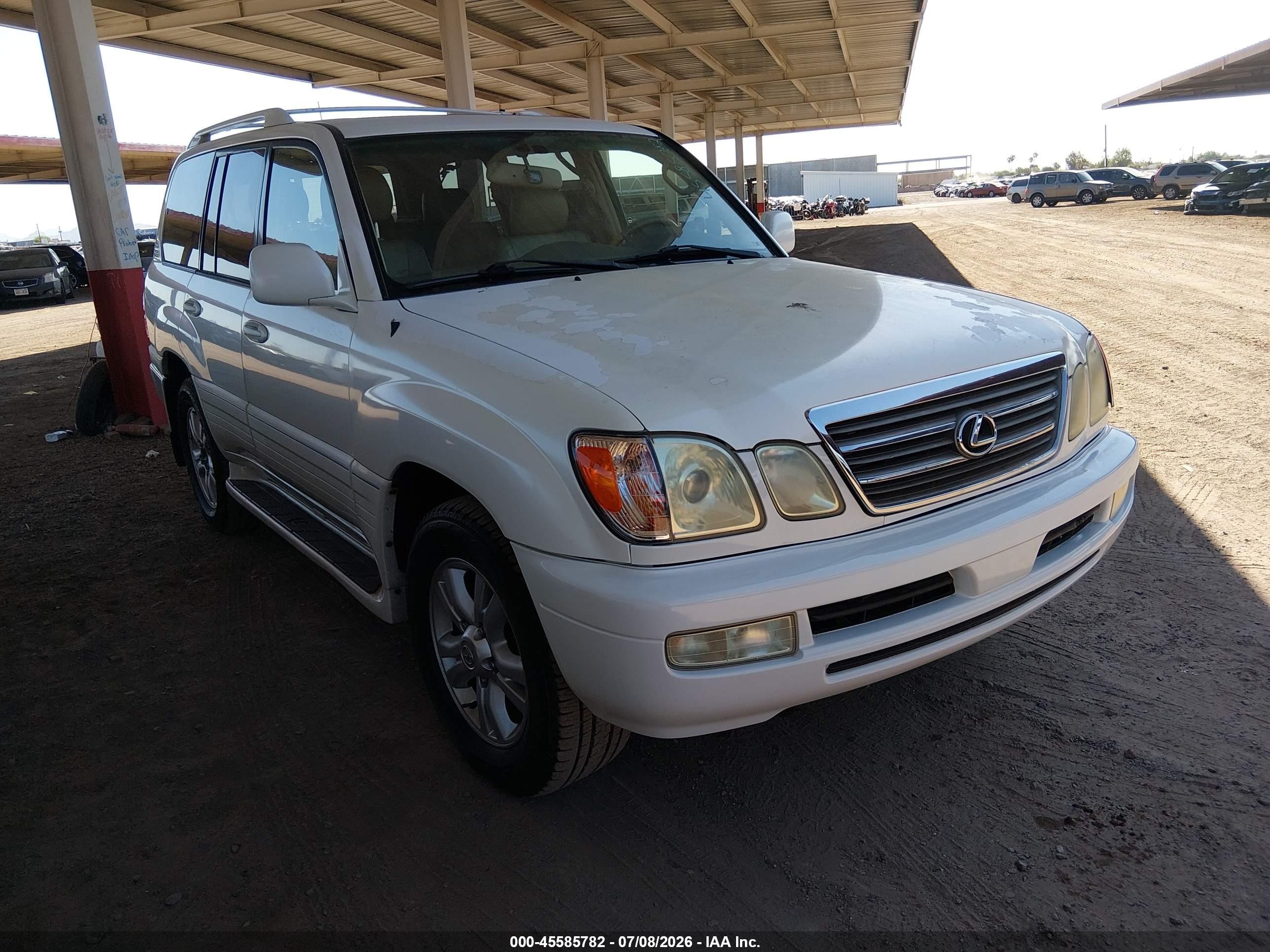 2004 Lexus Lx 470   White vin: JTJHT00W443540368