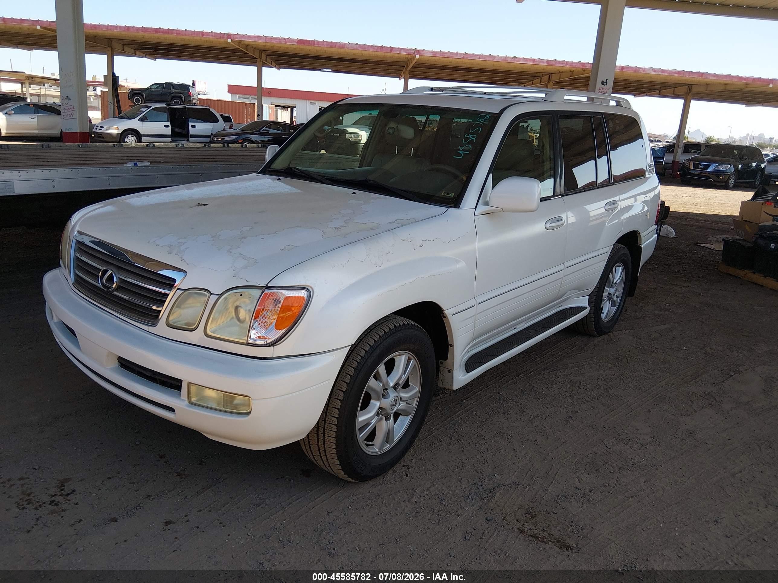 2004 Lexus Lx 470   White vin: JTJHT00W443540368