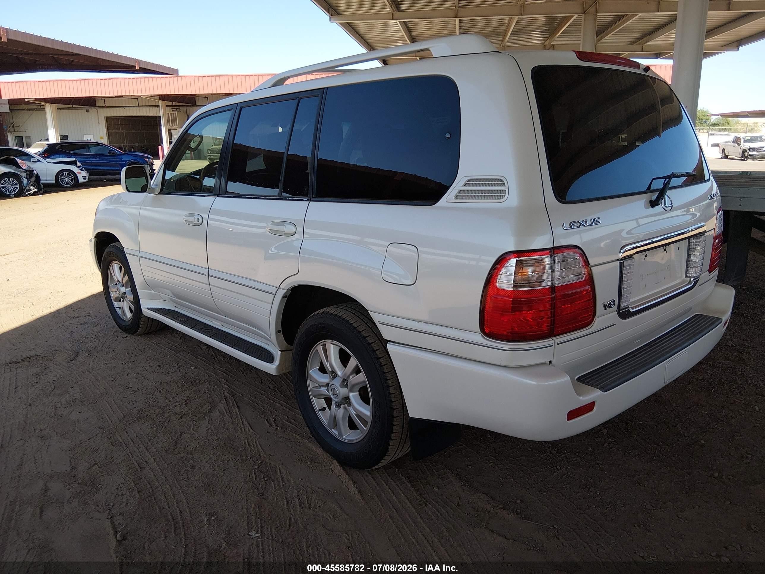 2004 Lexus Lx 470   White vin: JTJHT00W443540368