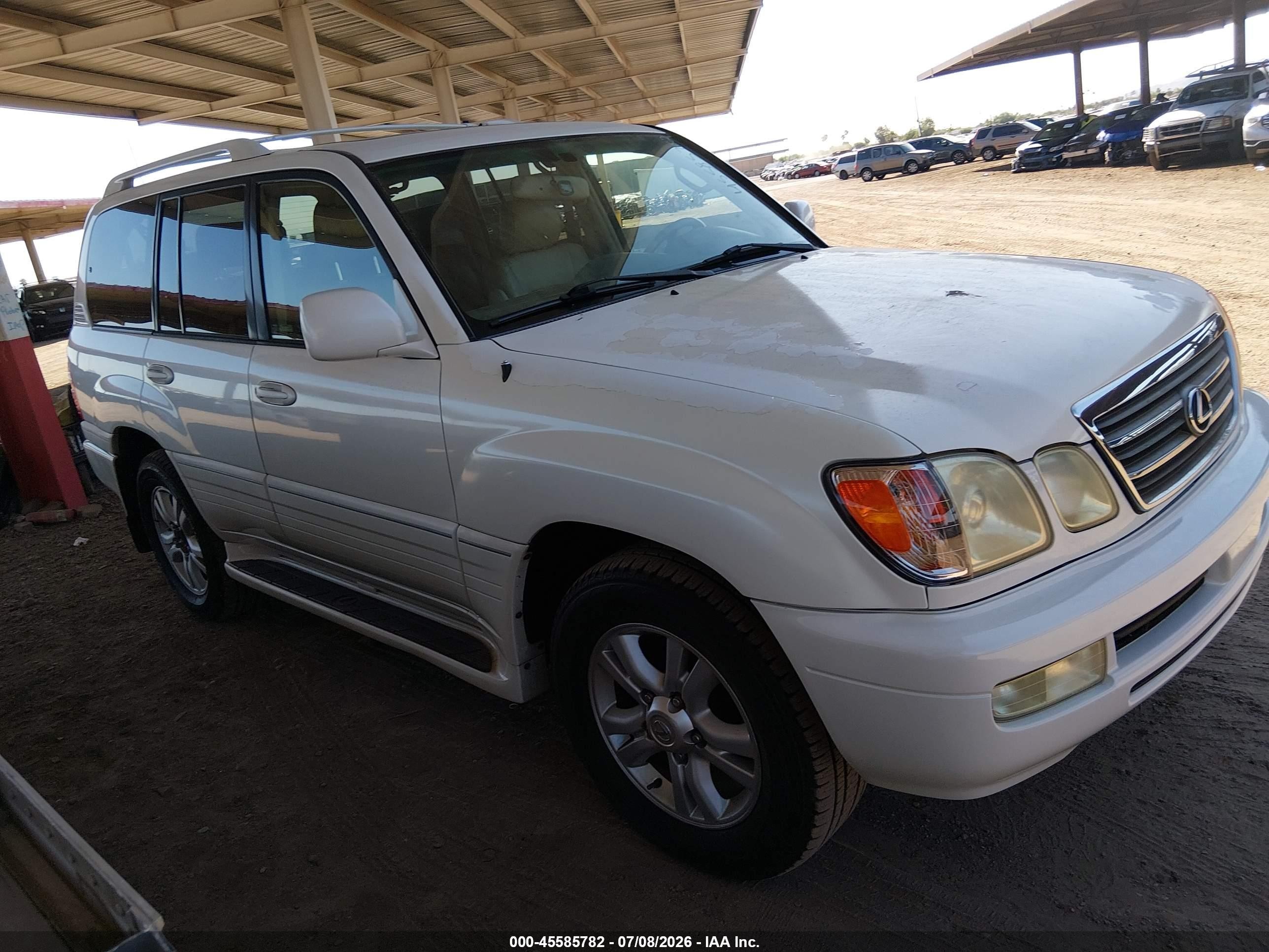 2004 Lexus Lx 470   White vin: JTJHT00W443540368