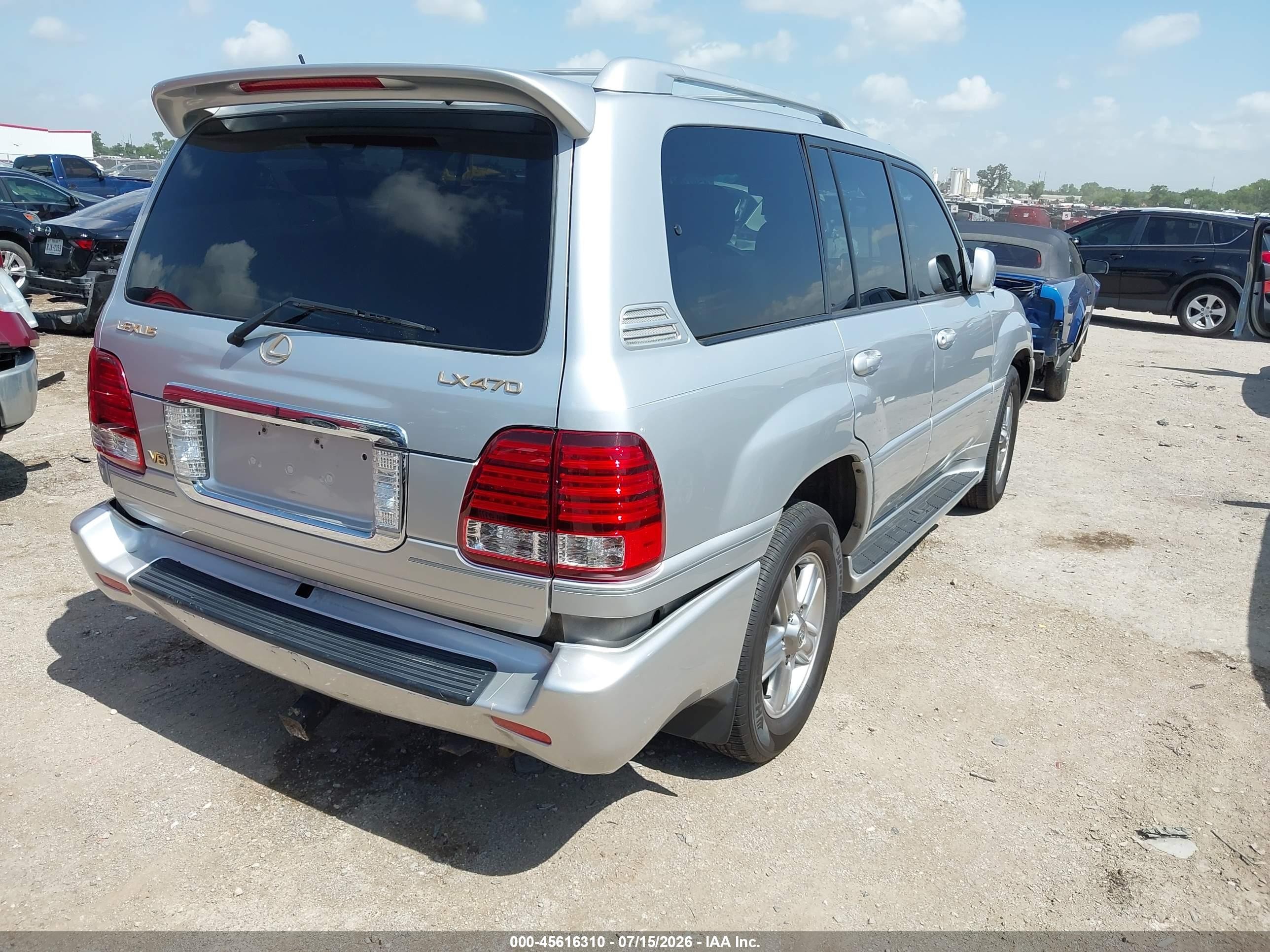 2007 Lexus Lx 470   Silver vin: JTJHT00W474026938