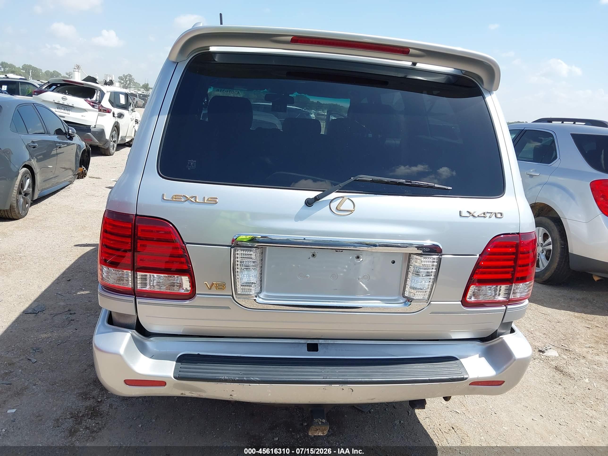 2007 Lexus Lx 470   Silver vin: JTJHT00W474026938