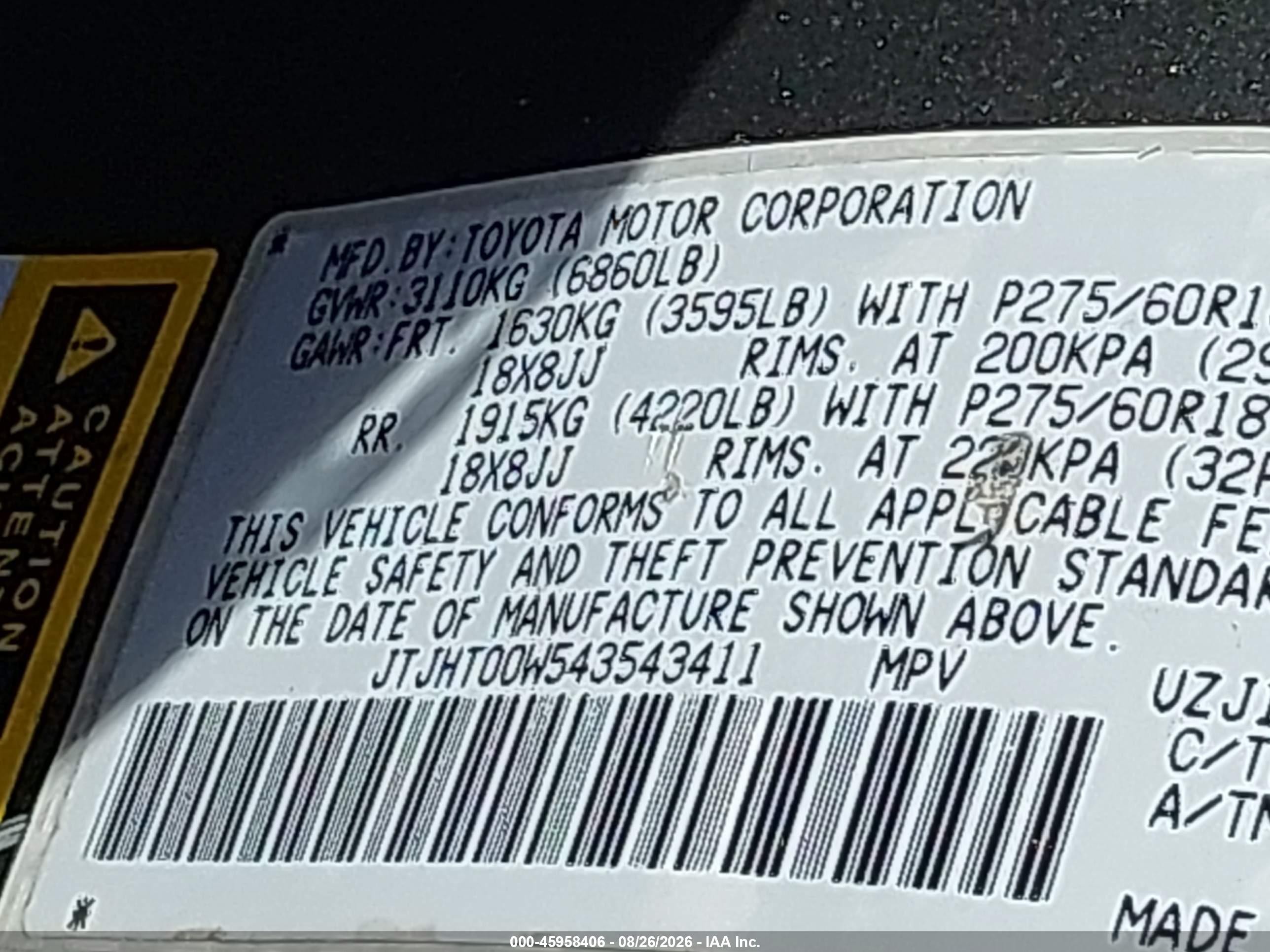 2004 Lexus Lx 470 Gray vin: JTJHT00W543543411