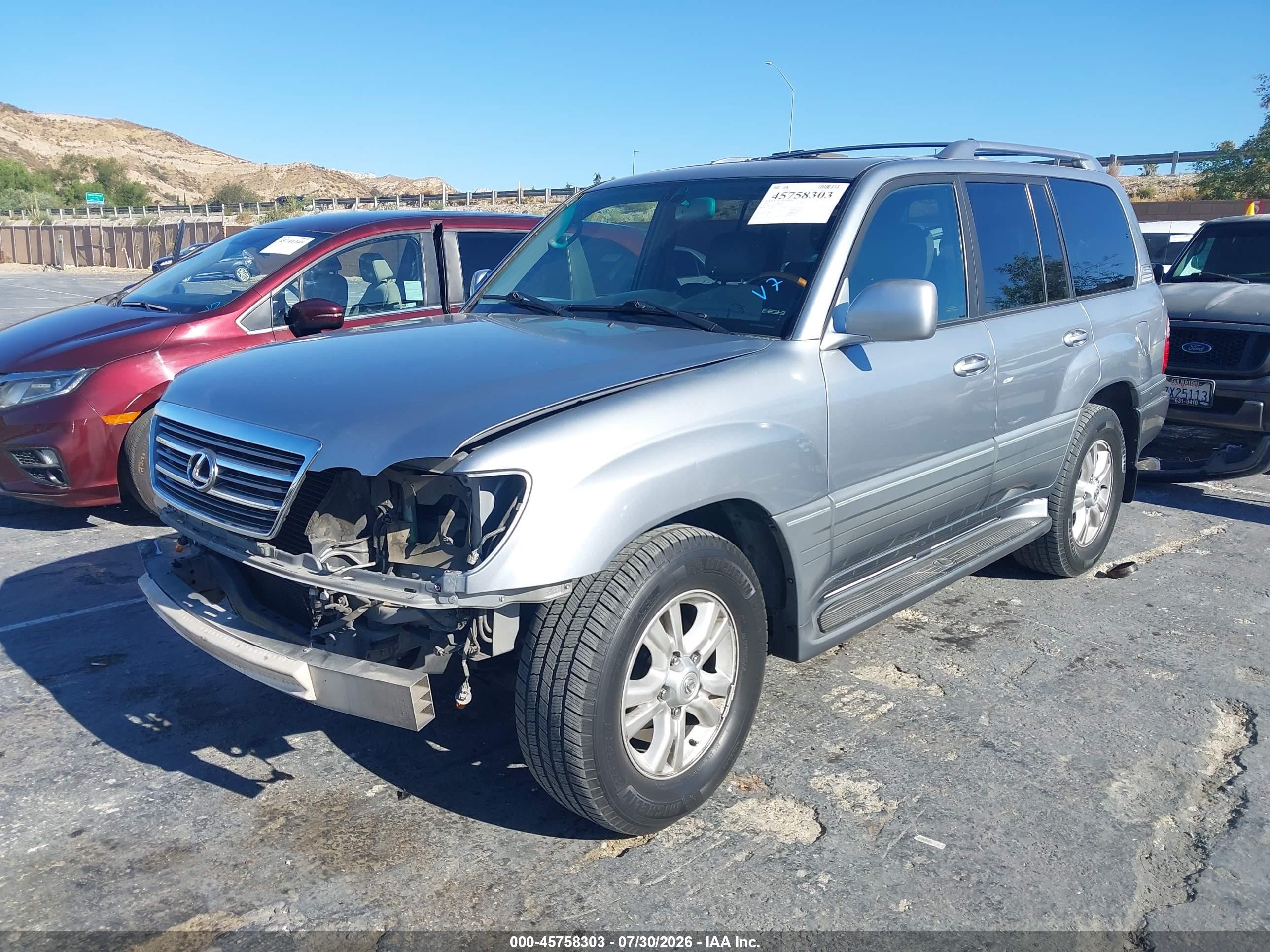 2005 Lexus Lx 470   Gray vin: JTJHT00W553548934