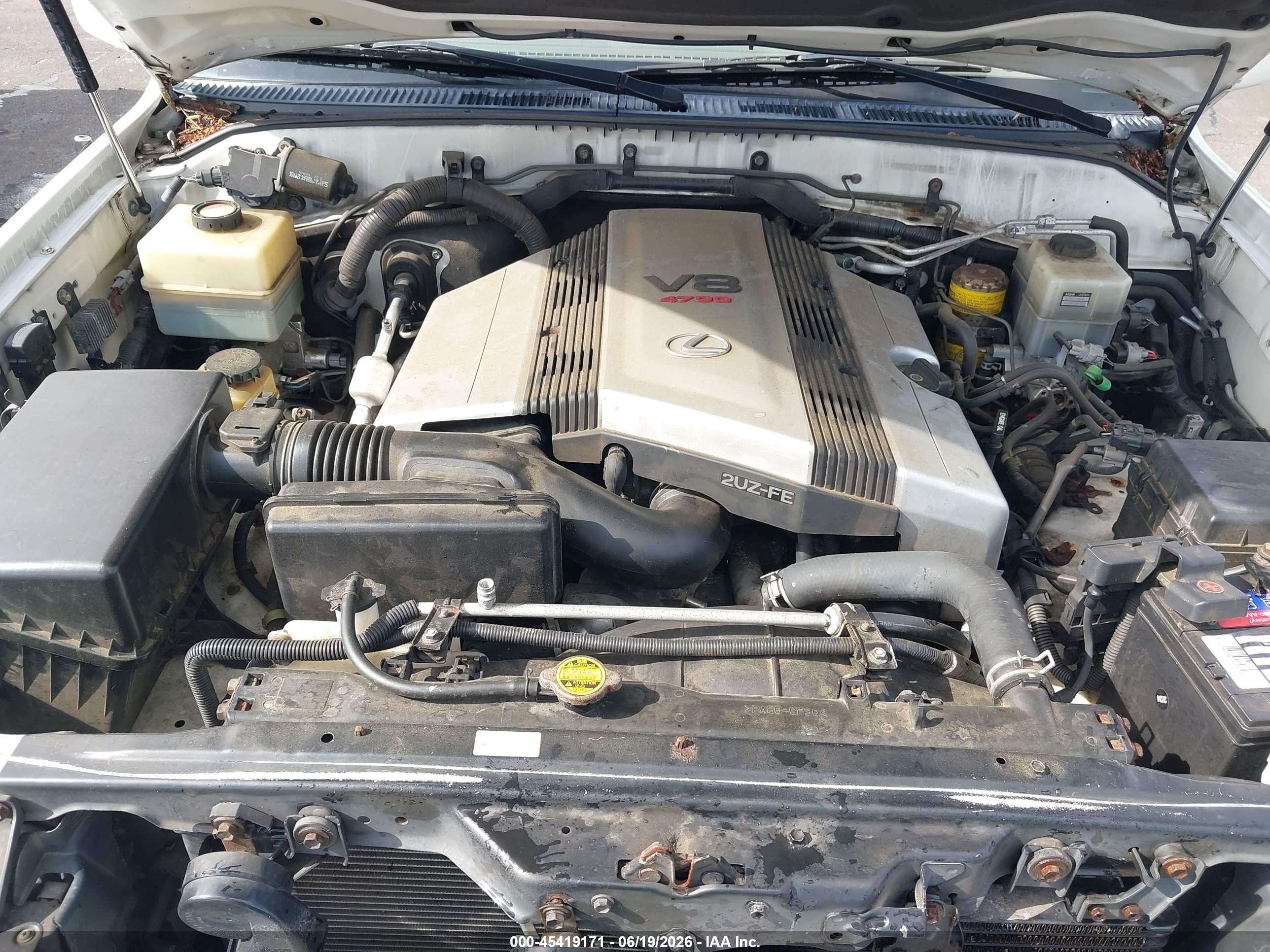 2005 Lexus Lx 470   White vin: JTJHT00W654001004