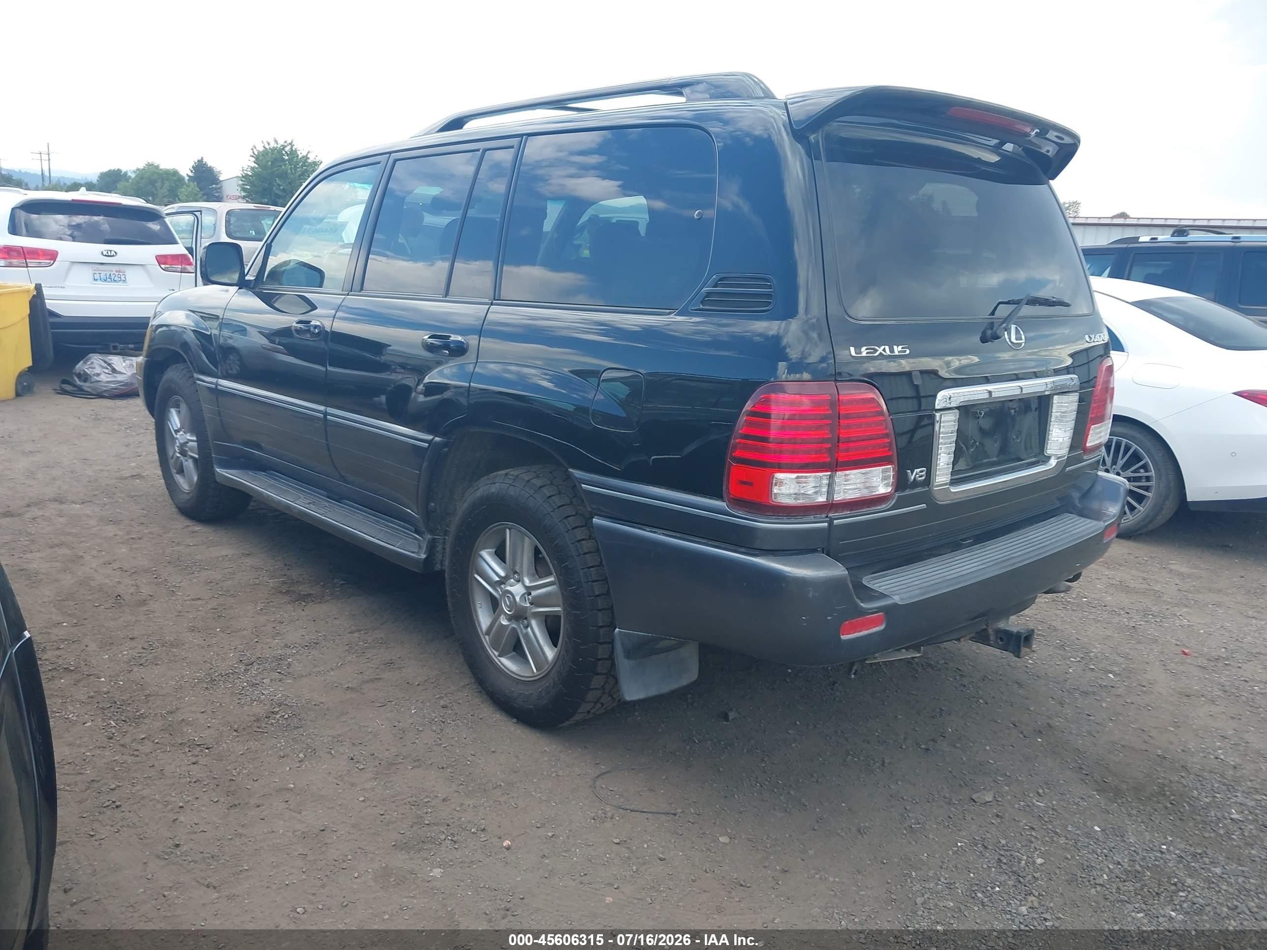 2006 Lexus Lx 470   Black vin: JTJHT00W664004308