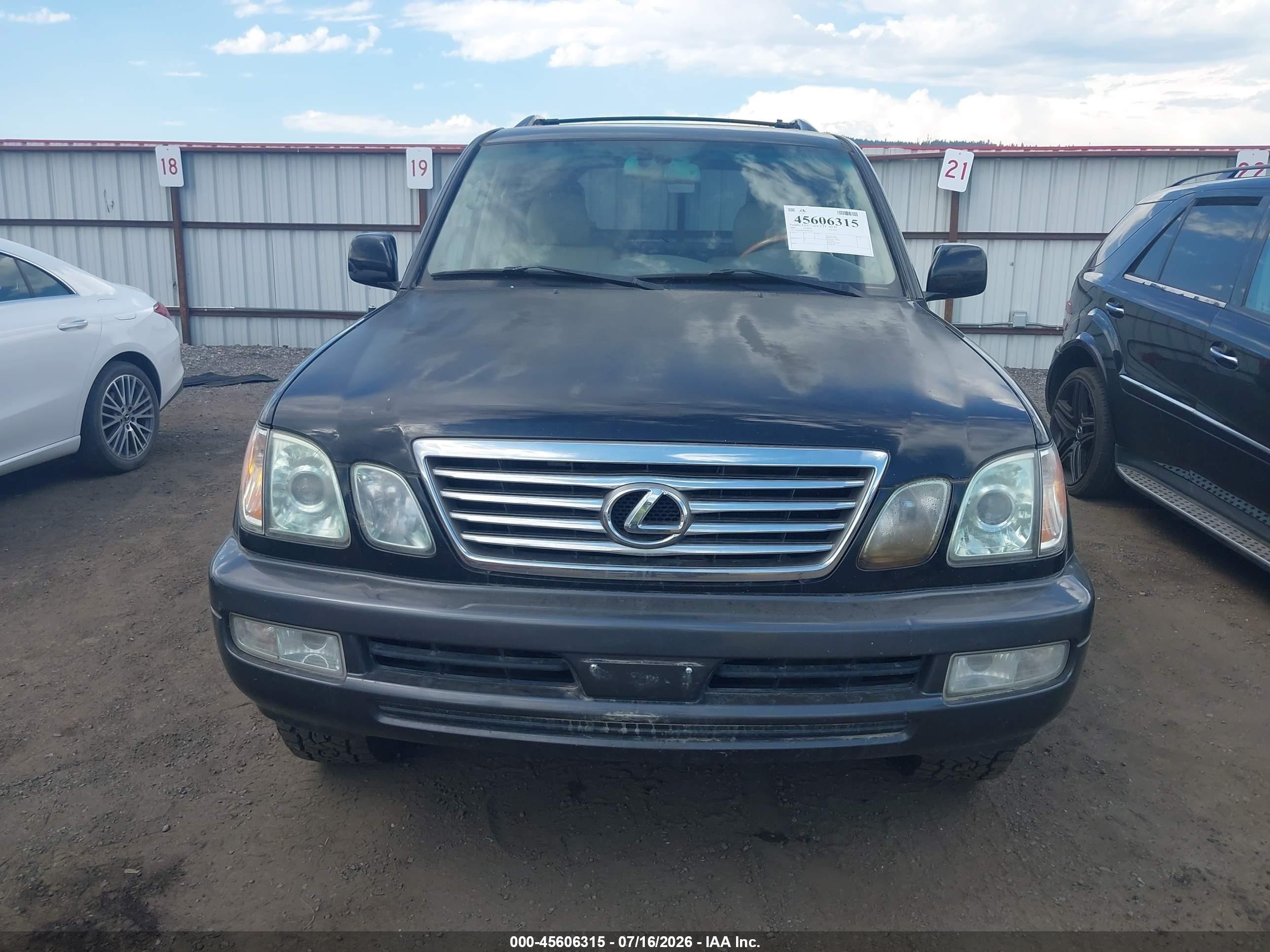 2006 Lexus Lx 470   Black vin: JTJHT00W664004308
