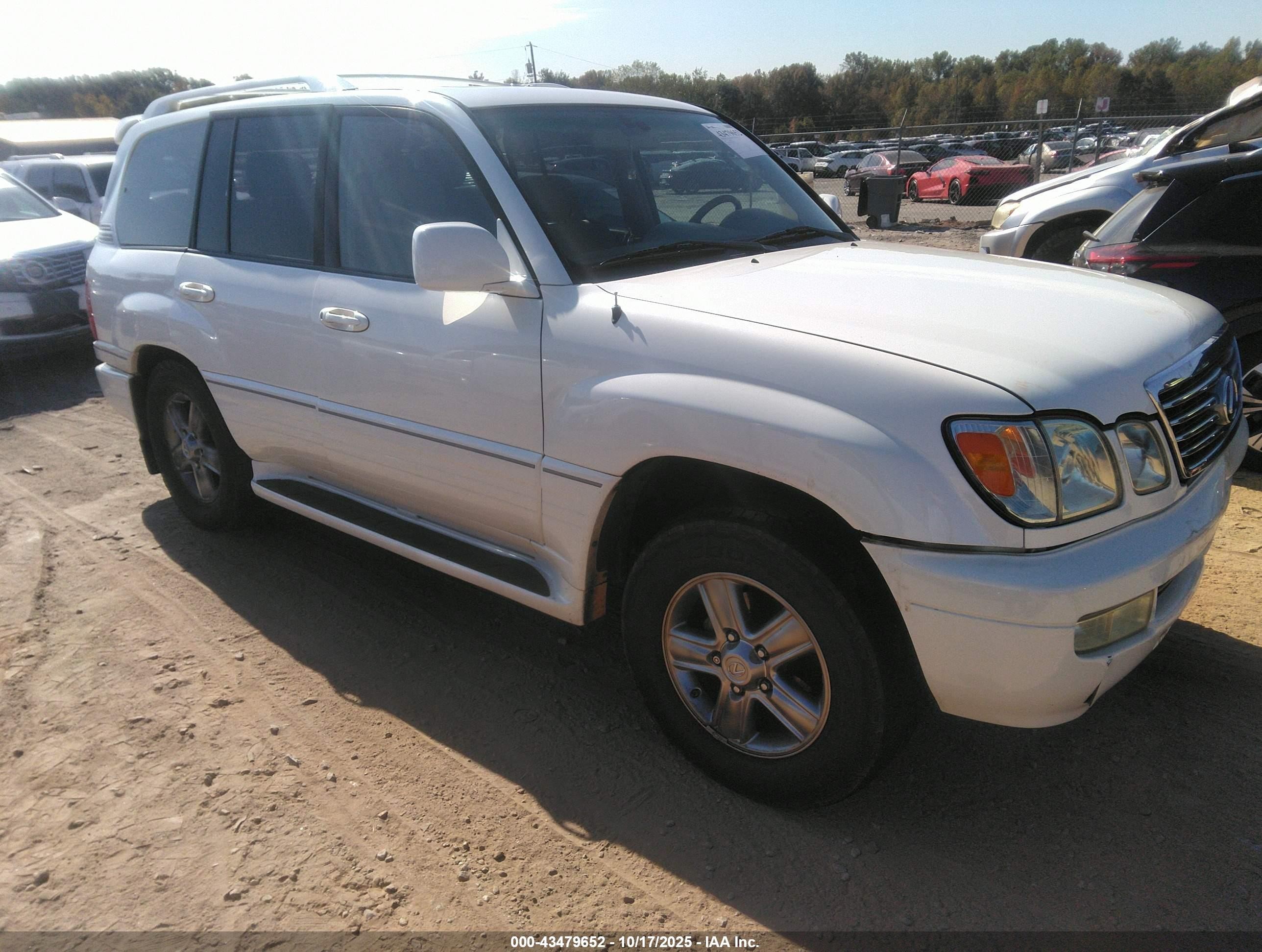 2006 Lexus Lx 470   White vin: JTJHT00W864016556