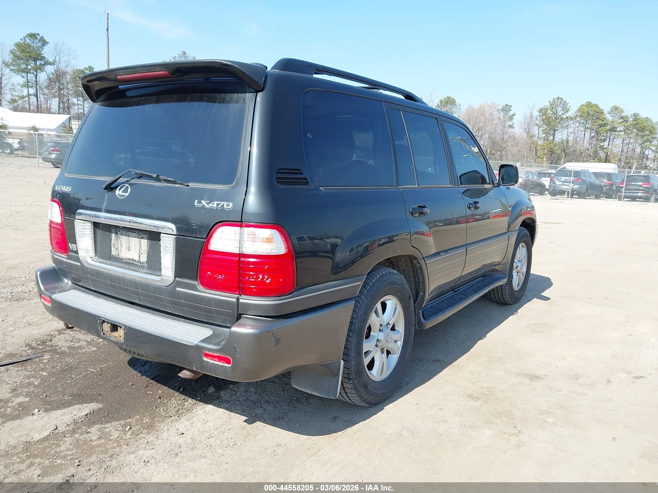 2005 Lexus Lx 470   Black vin: JTJHT00WX53554745
