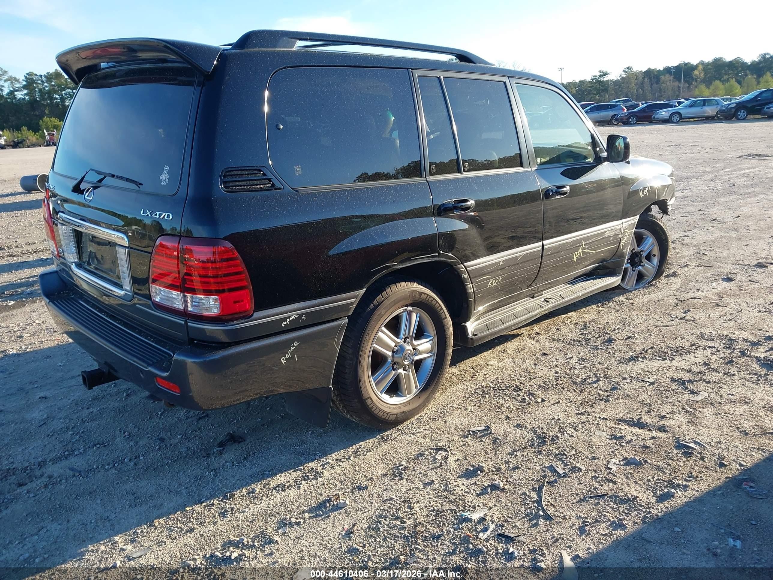 2007 Lexus Lx 470   Black vin: JTJHT00WX74023154