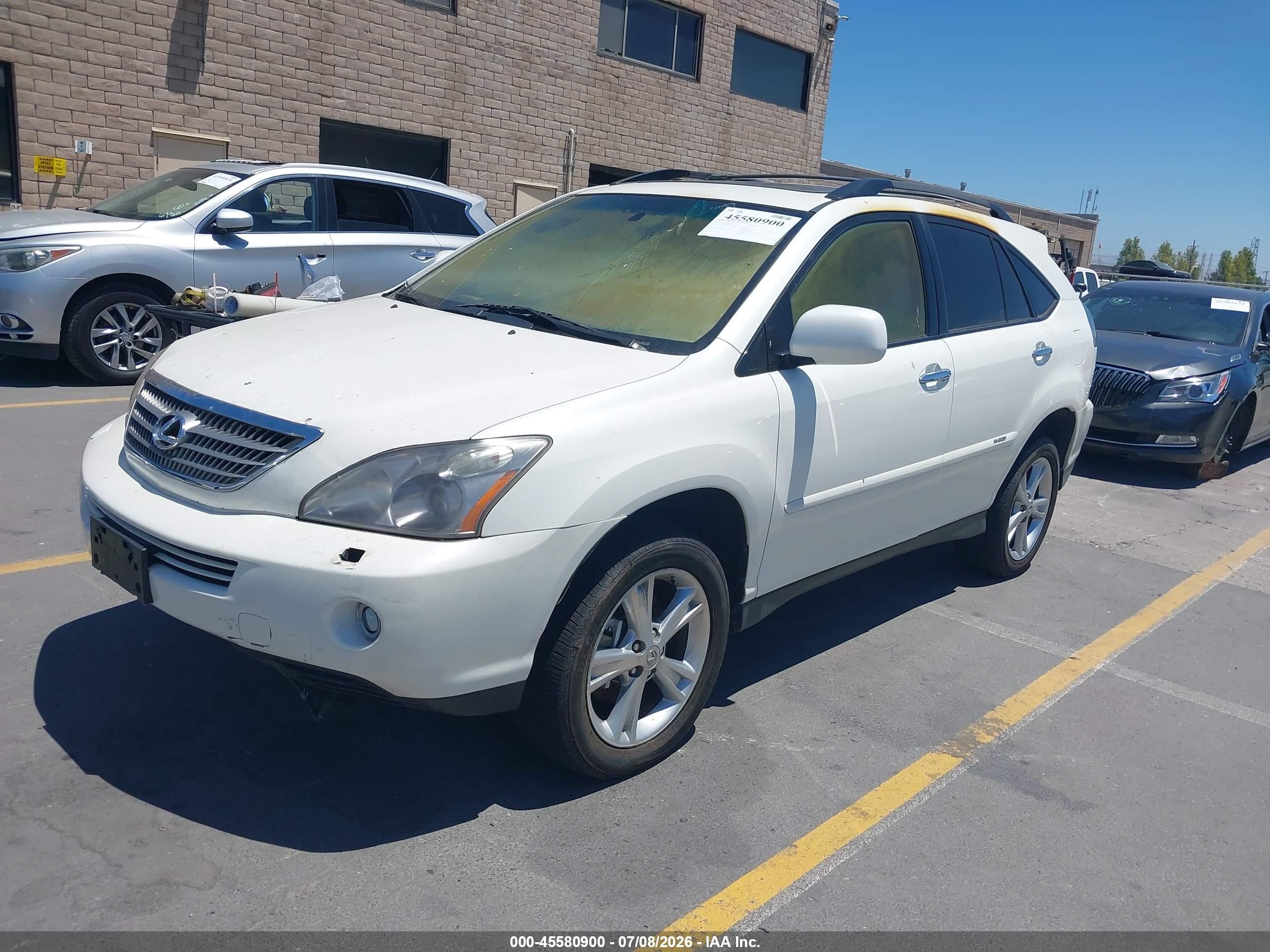 2008 Lexus Rx 400h   White vin: JTJHW31U082854777