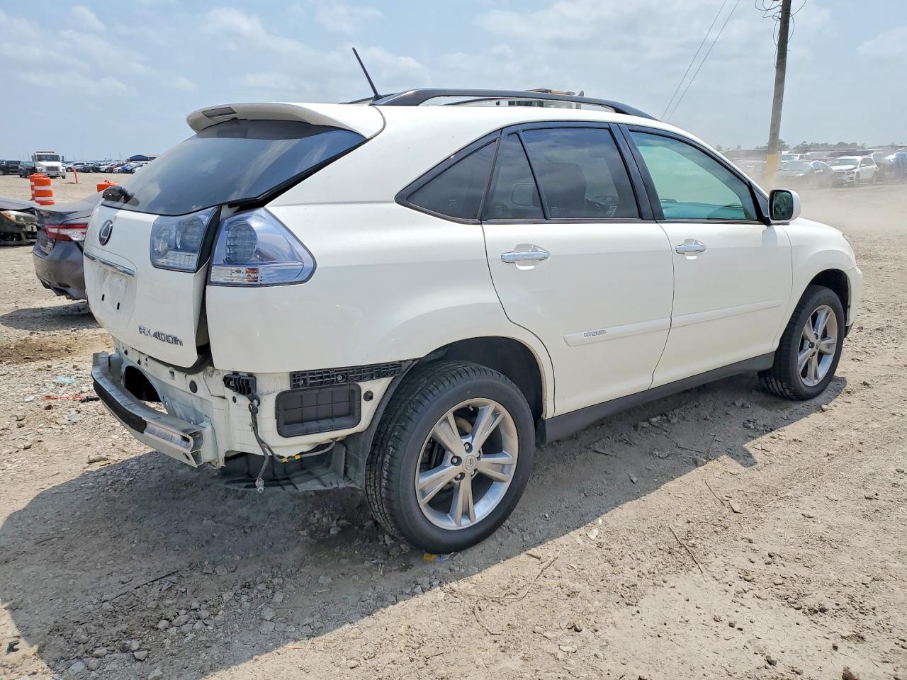 2008 Lexus Rx400h White vin: JTJHW31U082863690