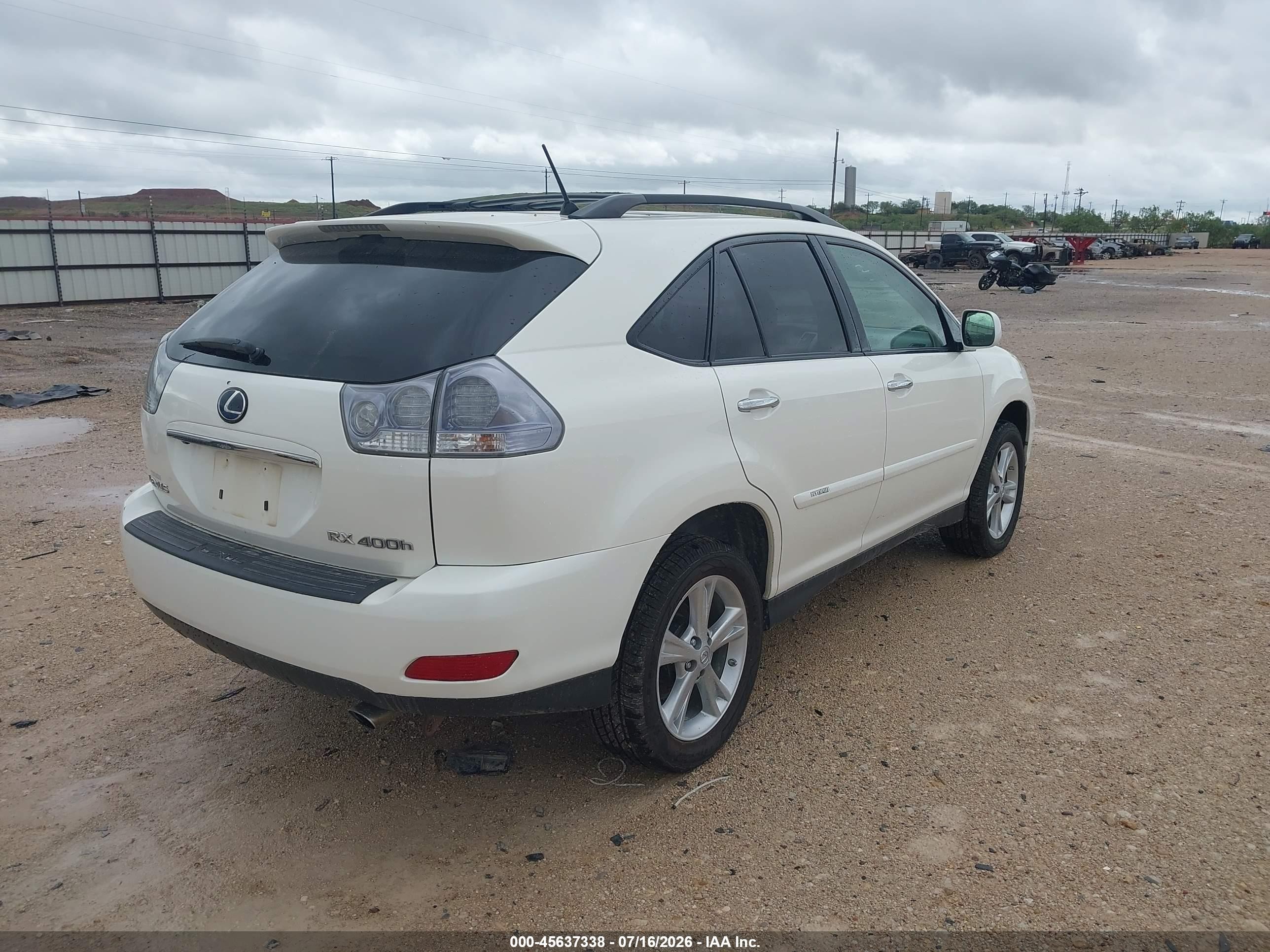 2008 Lexus Rx 400h White vin: JTJHW31U282068303